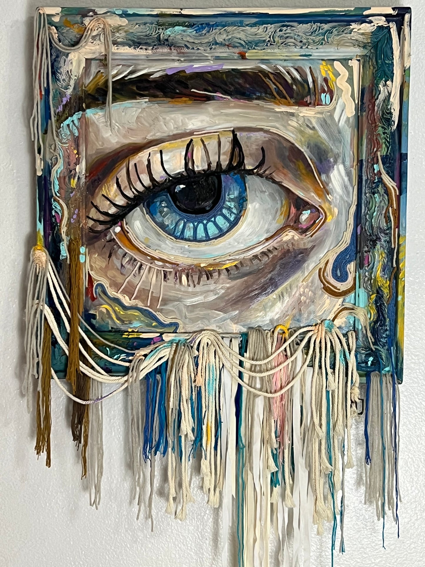 Billie Eyelash mixed media painting