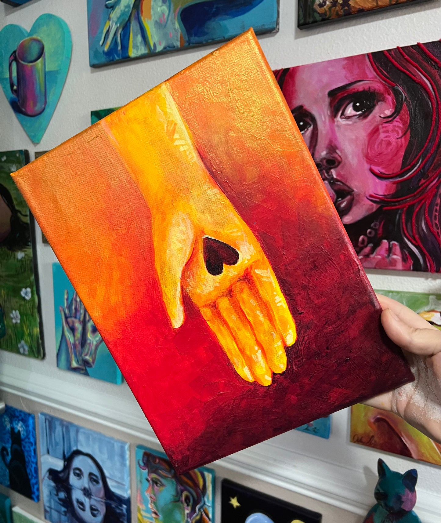 Heart hand painting