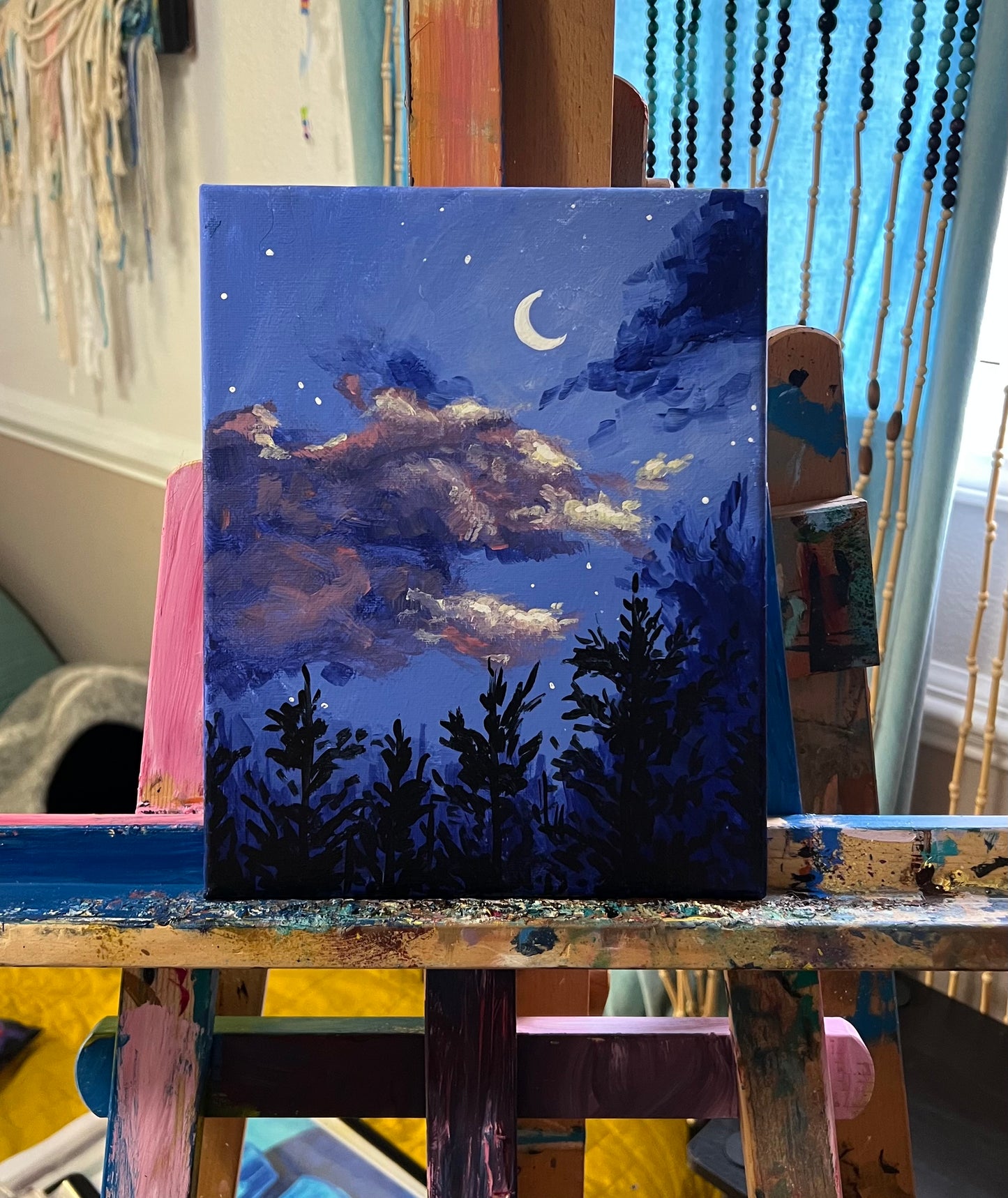 Night sky study painting