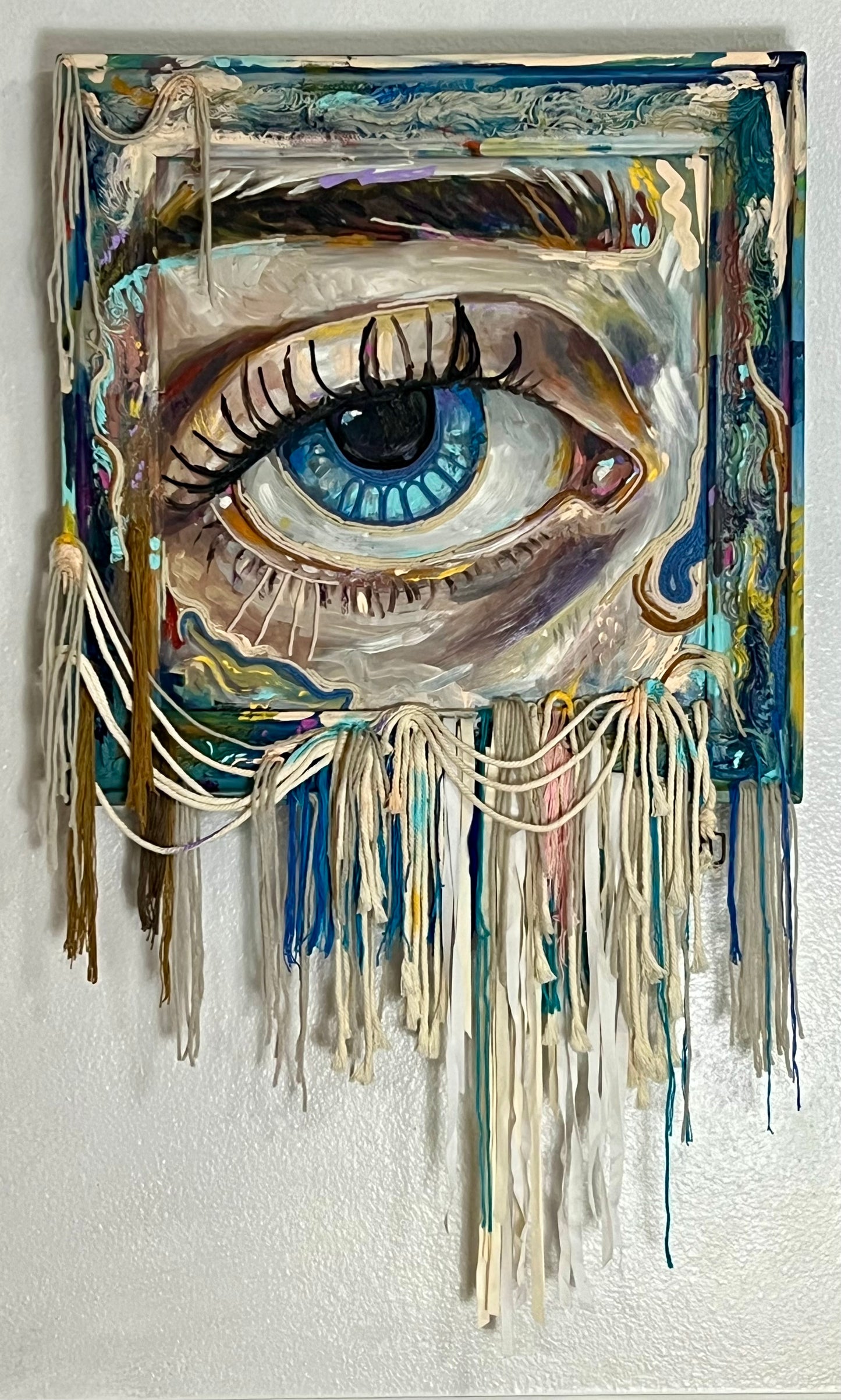 Billie Eyelash mixed media painting