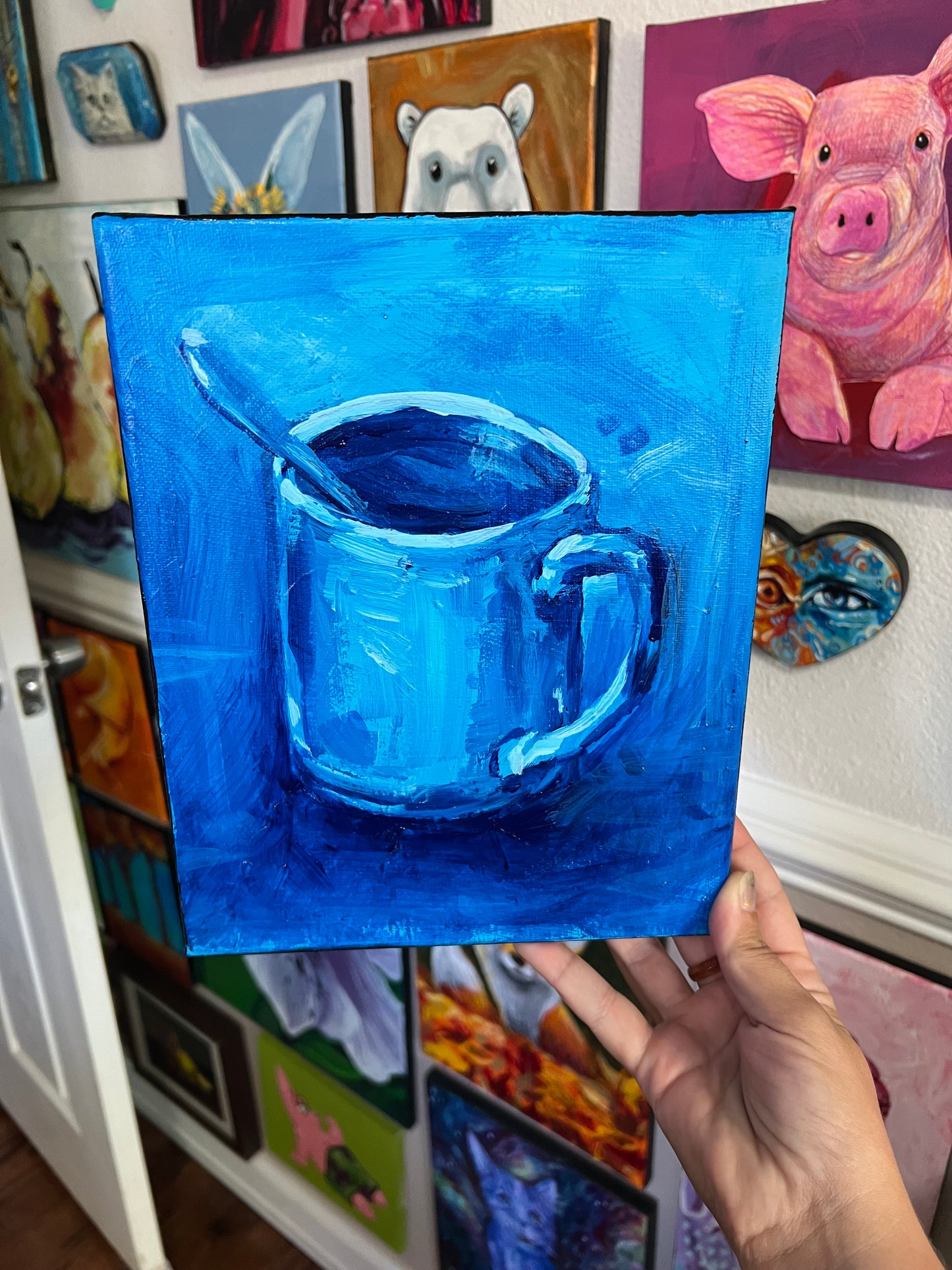 Blue mug painting