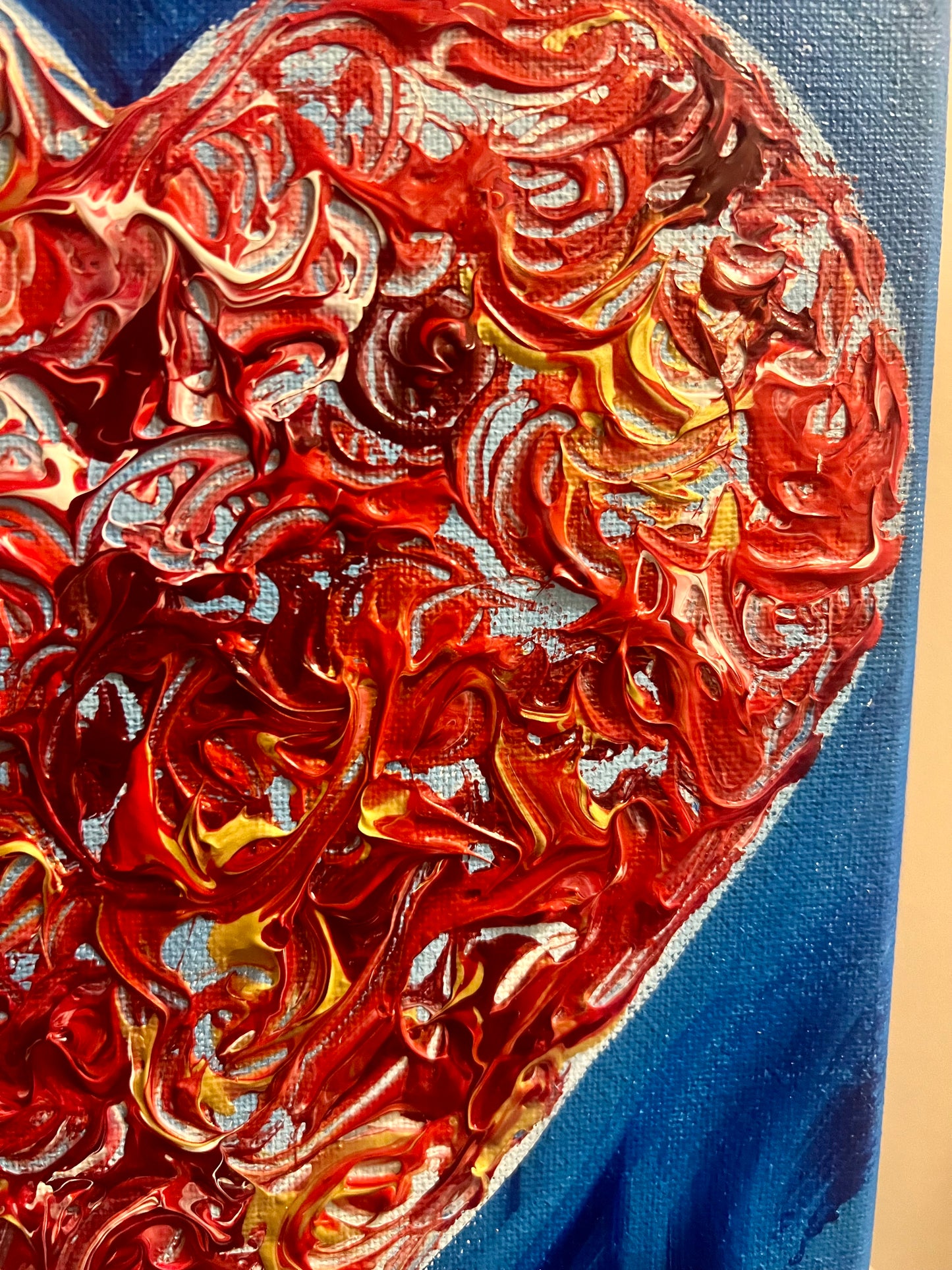 Love Heart textured painting