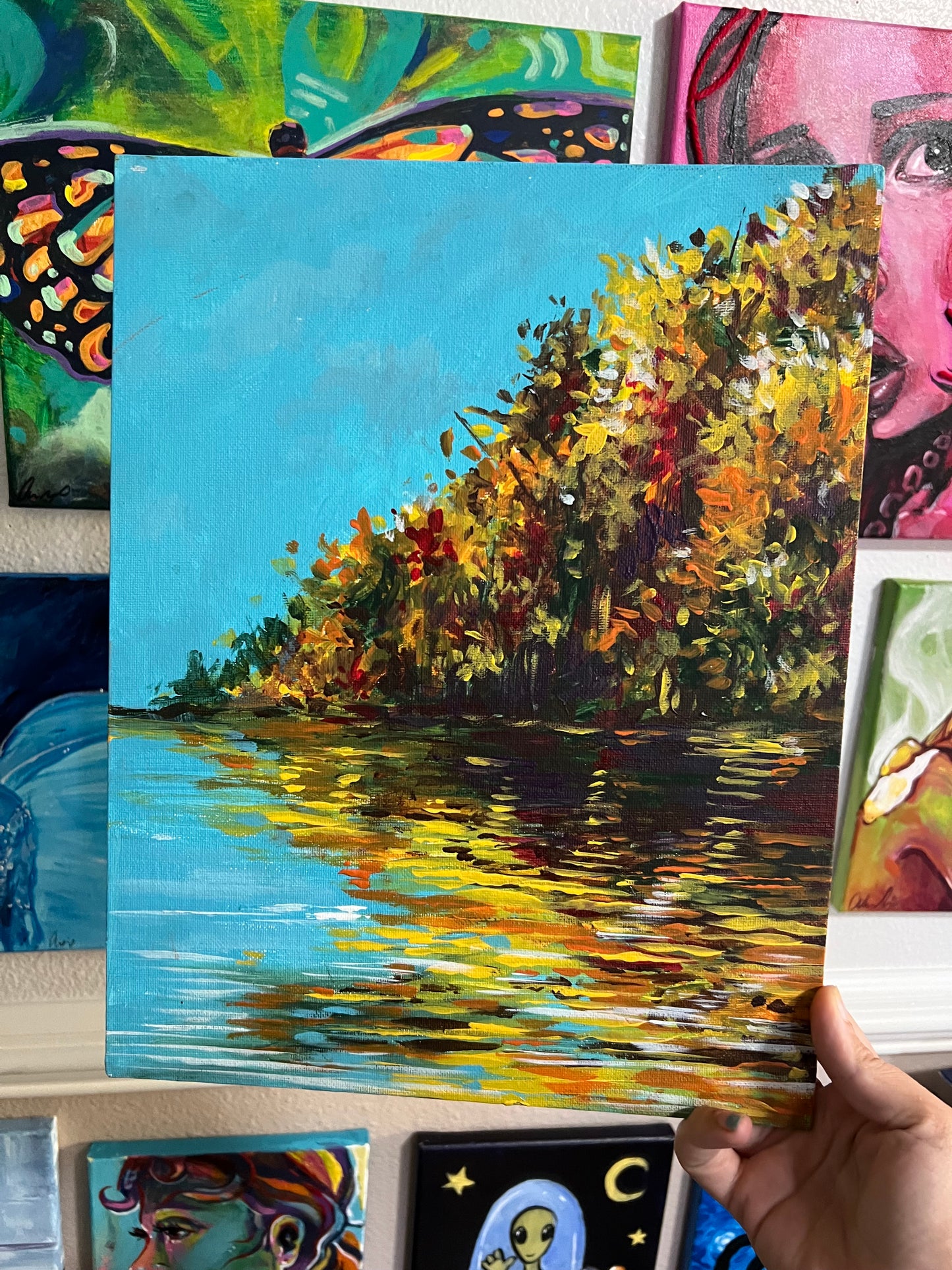 Fall waterside reflection