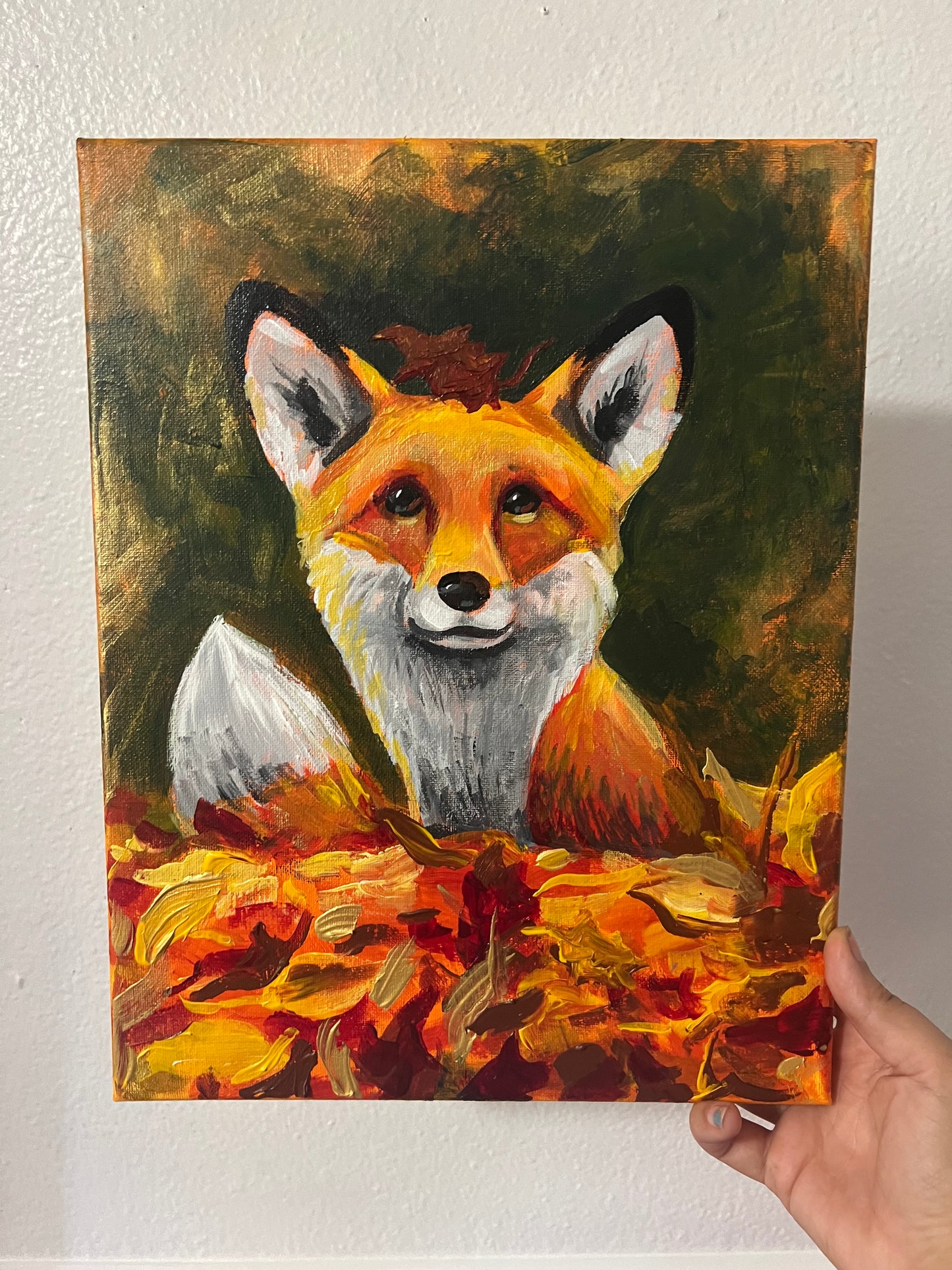 Fall Fox leaf pile