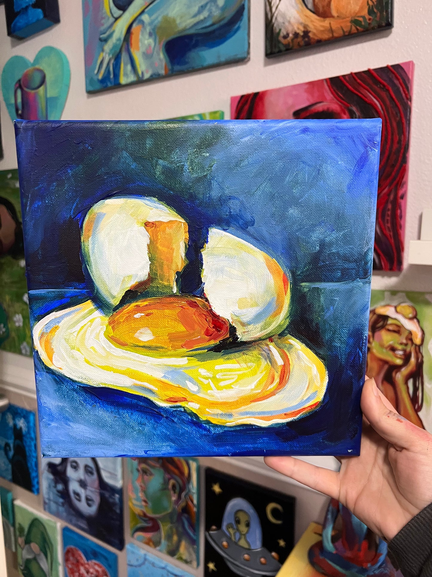 Cracked egg painting