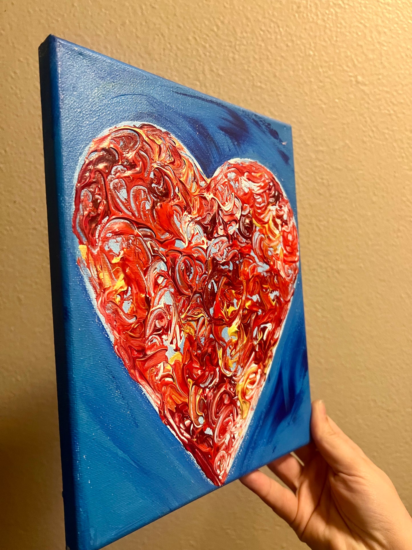 Love Heart textured painting
