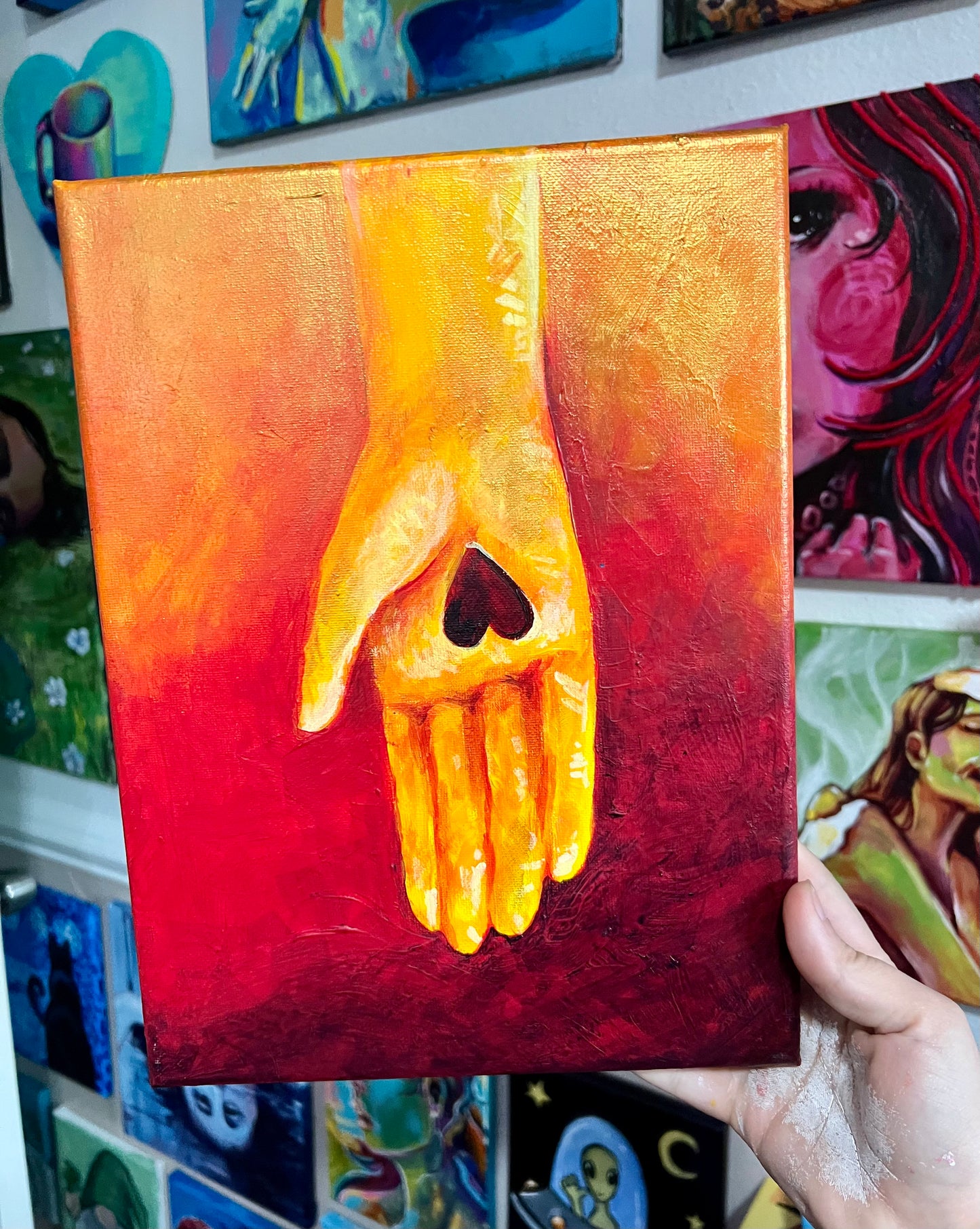 Heart hand painting