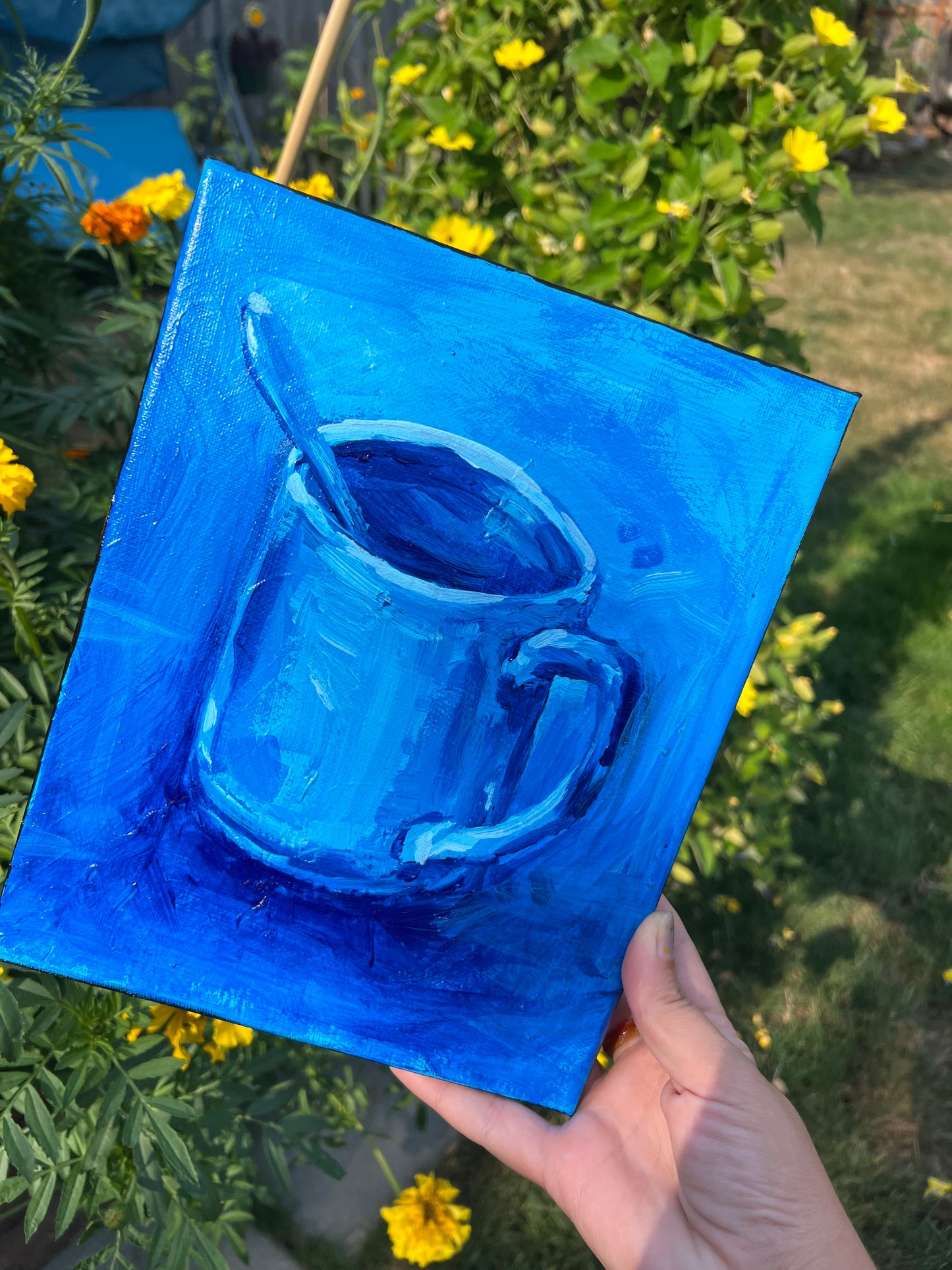 Blue mug painting