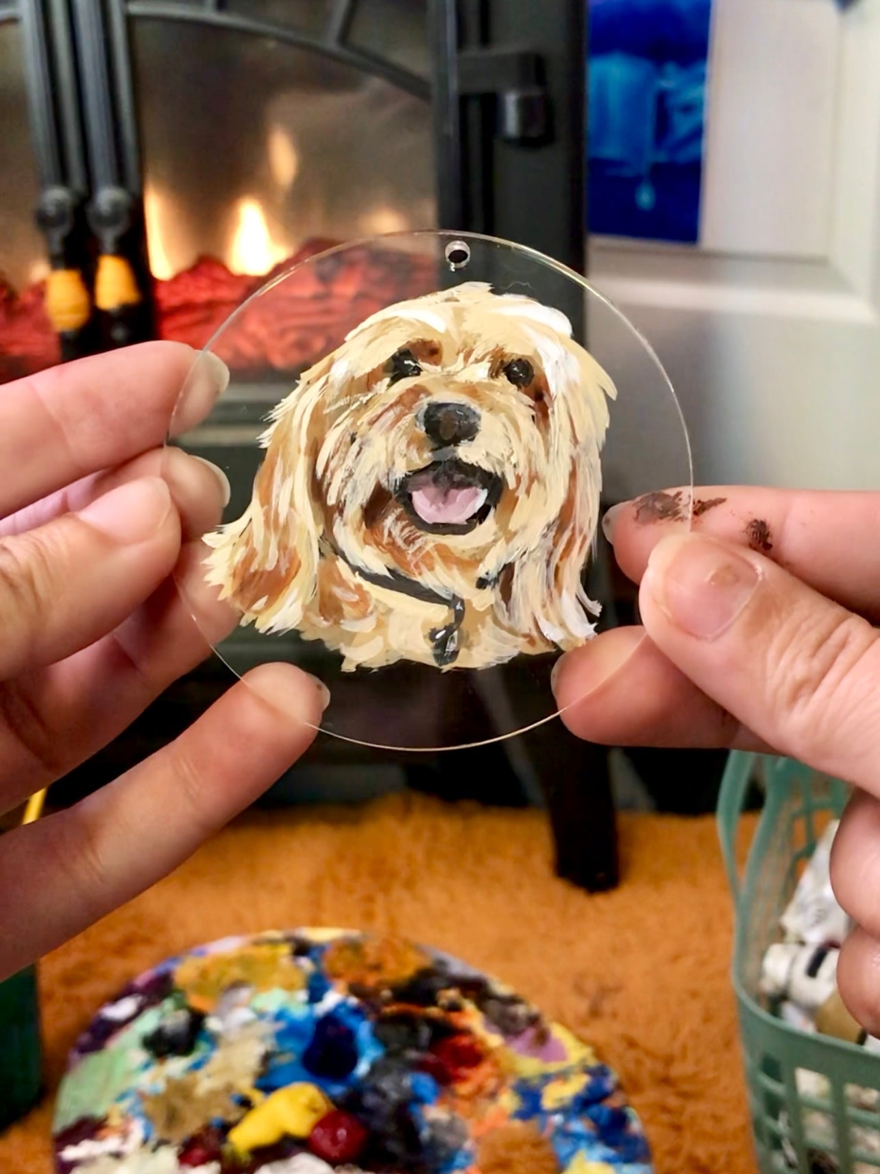 Custom “Pet Ornament” on crystal clear acrylic