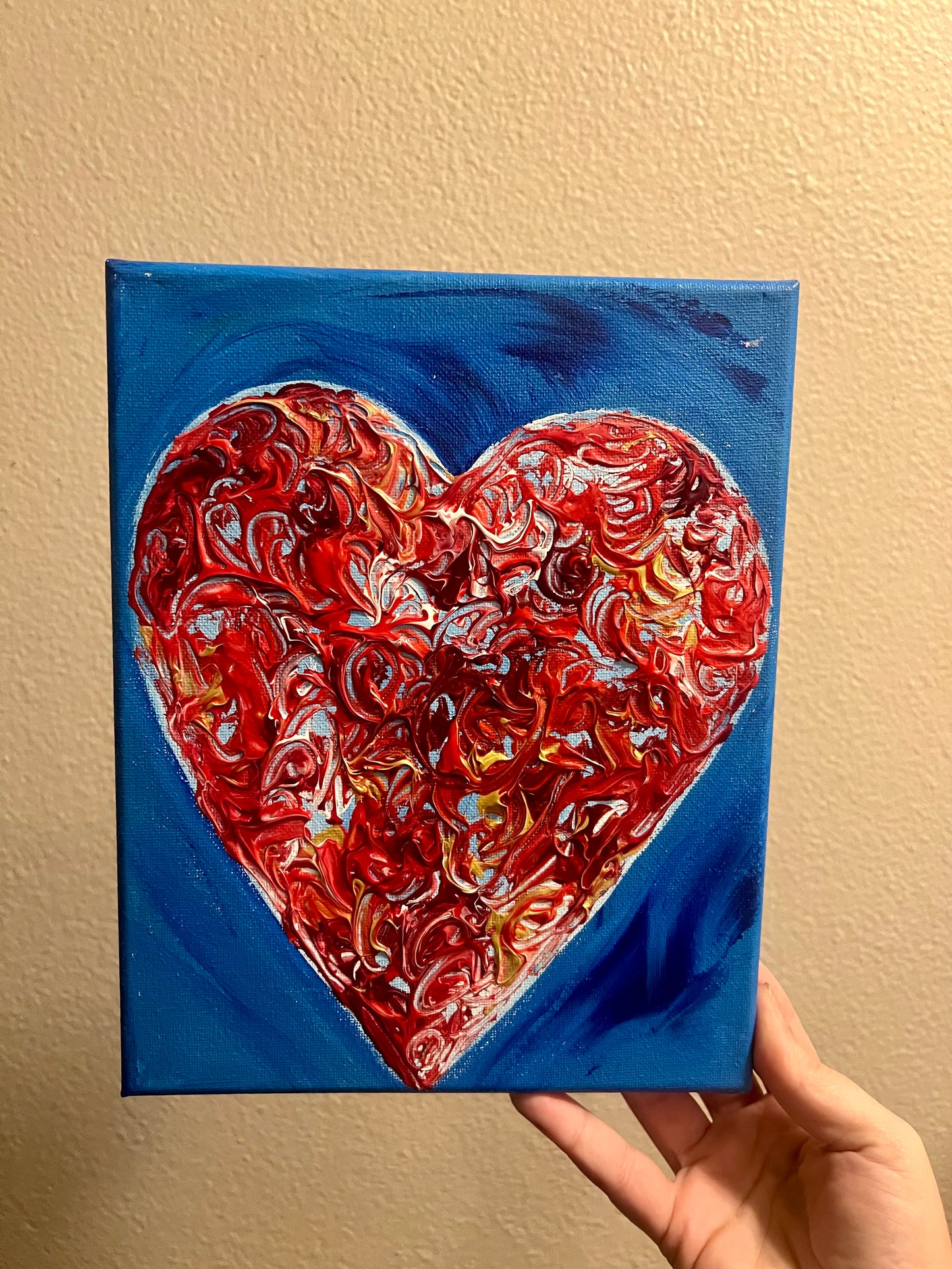 Love Heart textured painting