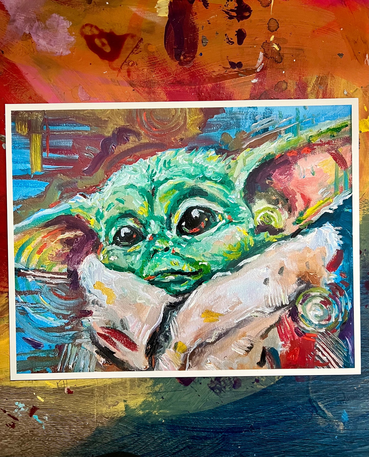 Baby YodaGrogu Art Print
