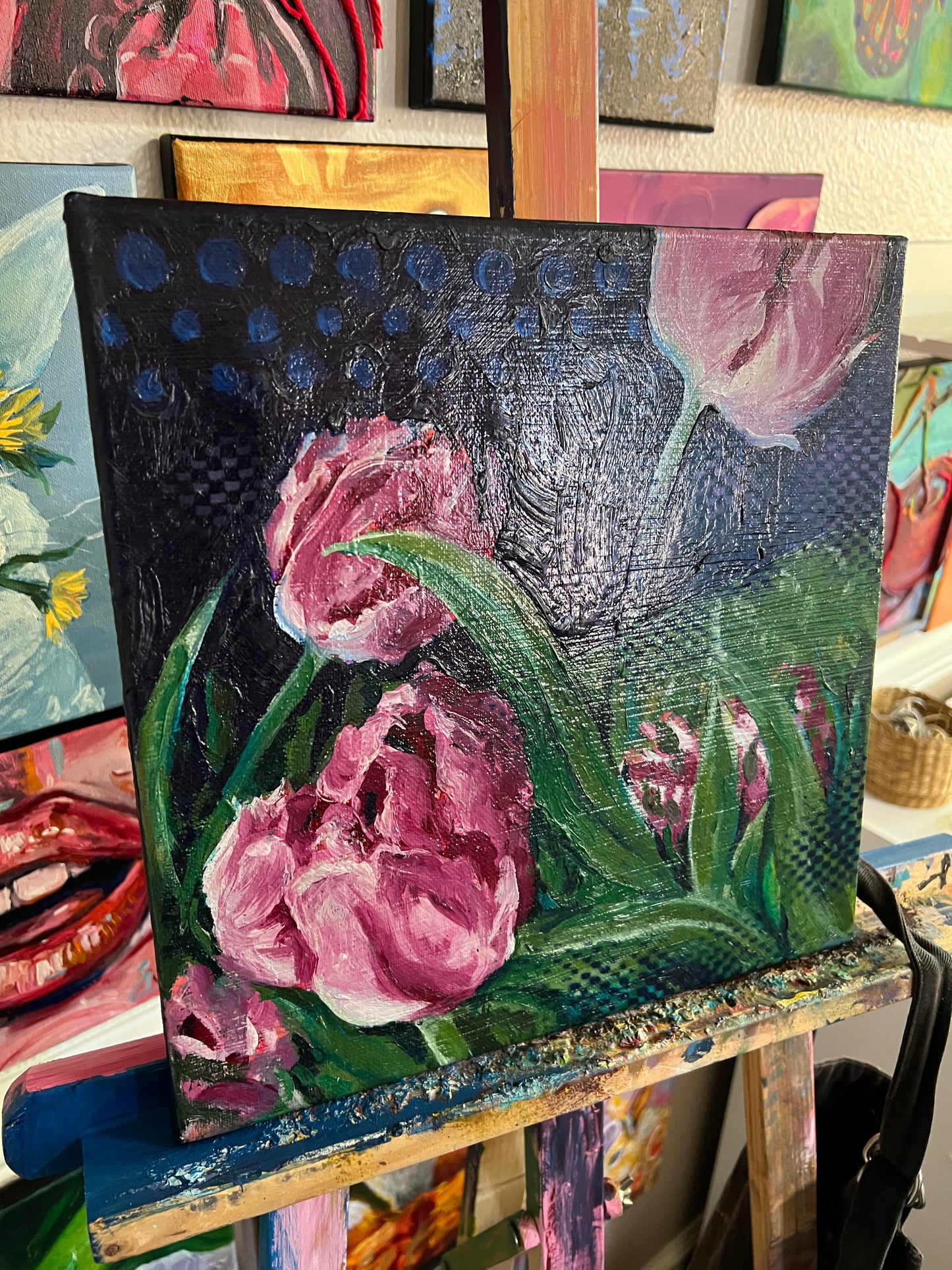 Pink tulips painting