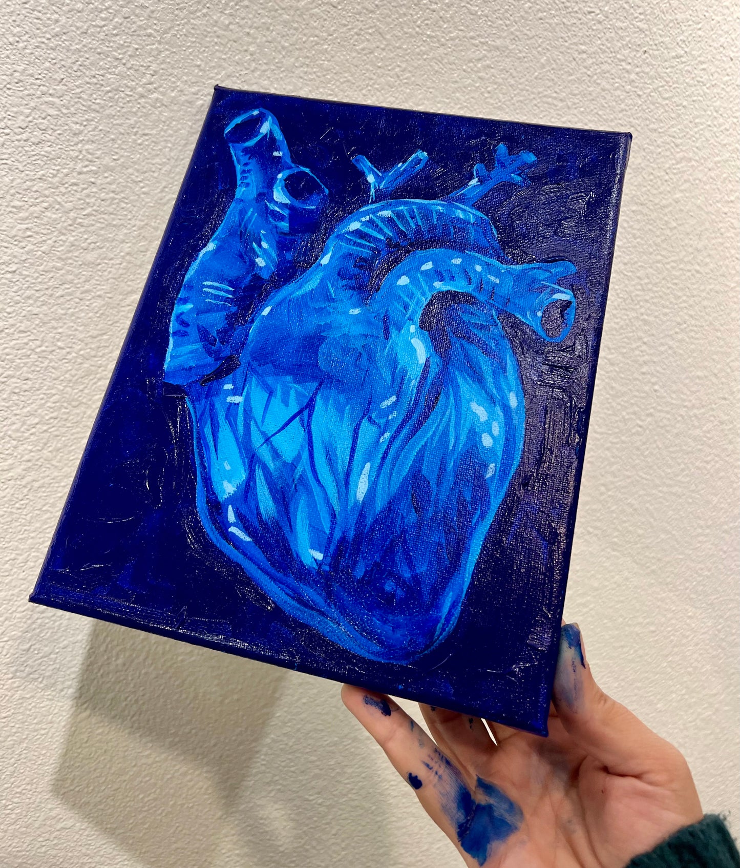 Blue anatomical heart