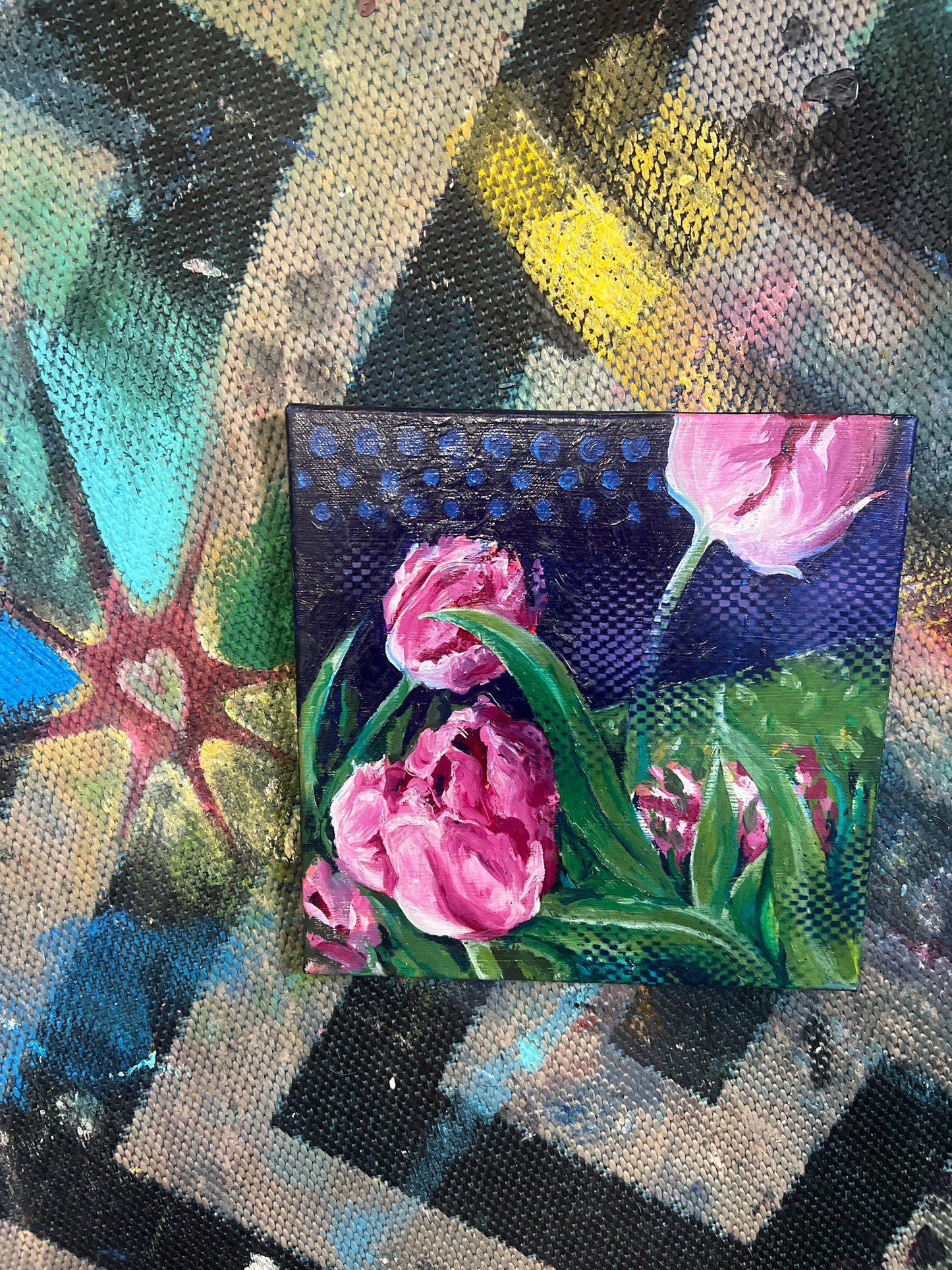 Pink tulips painting