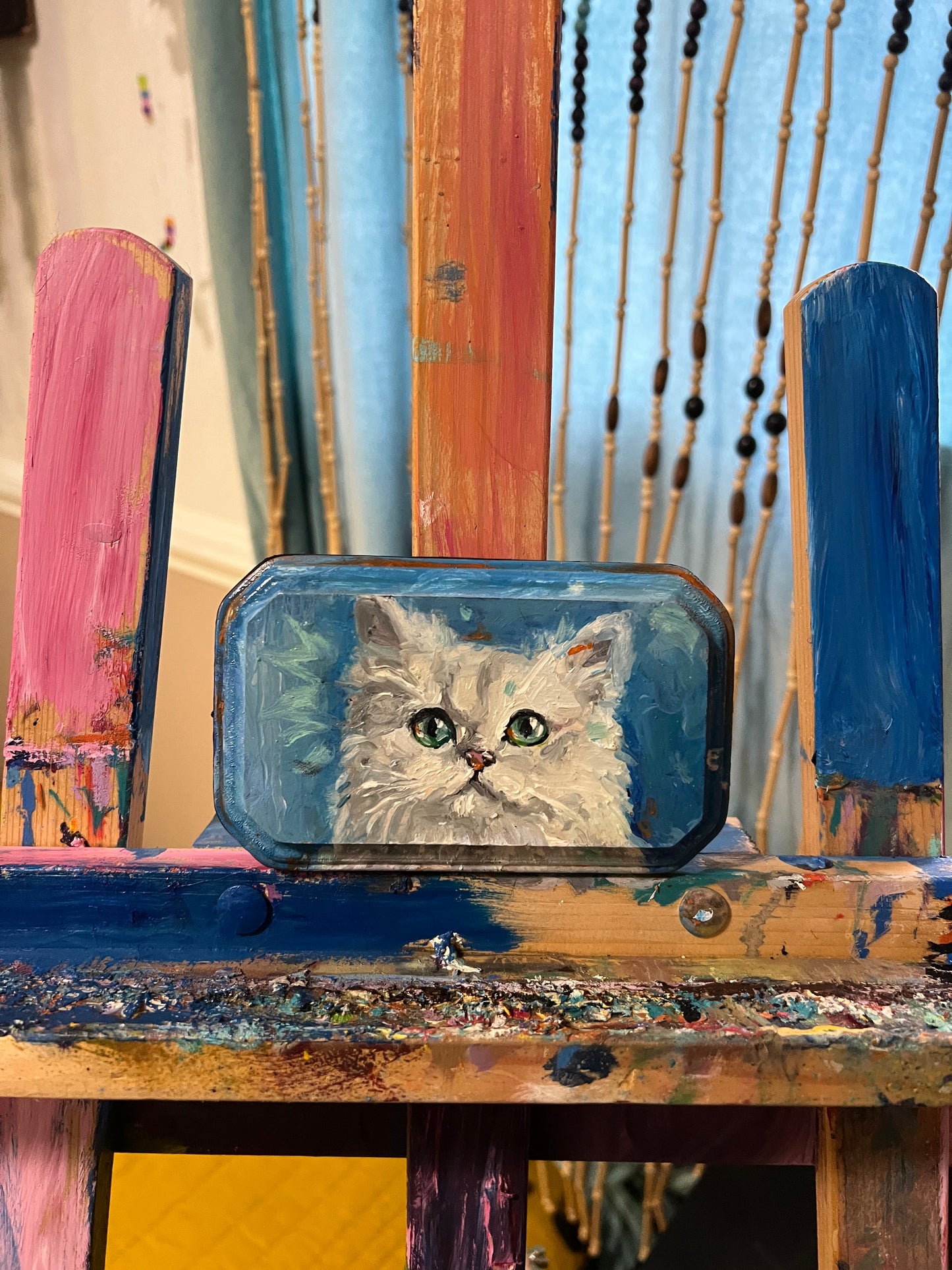 White cat plaque