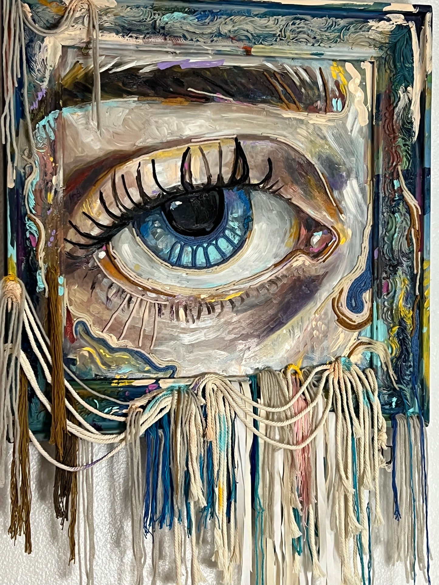 Billie Eyelash mixed media painting