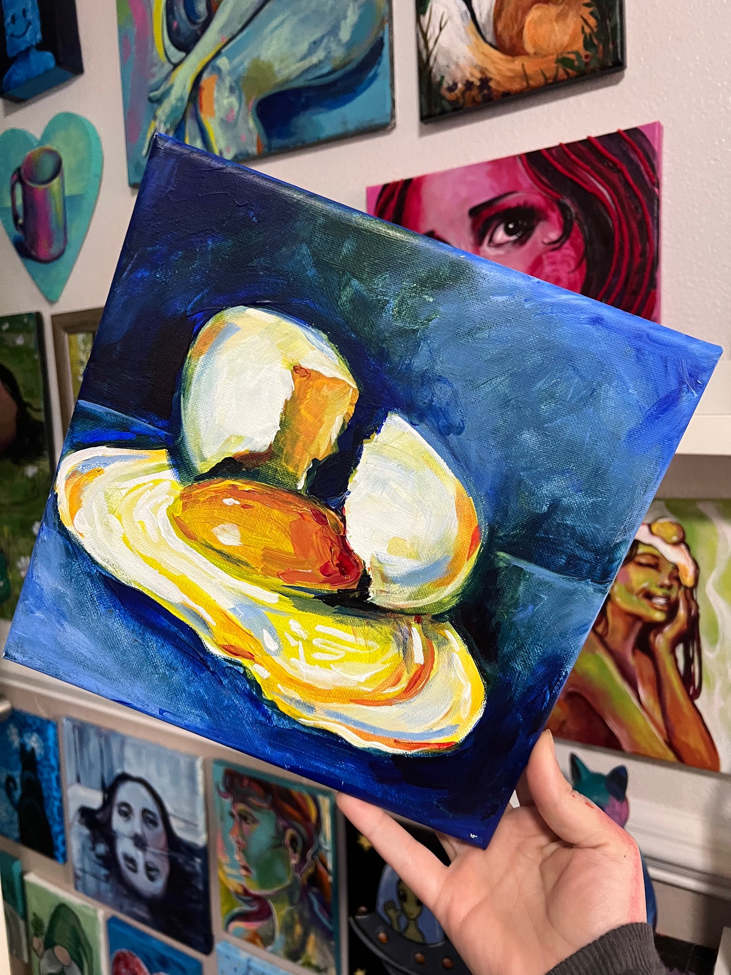 Cracked egg painting