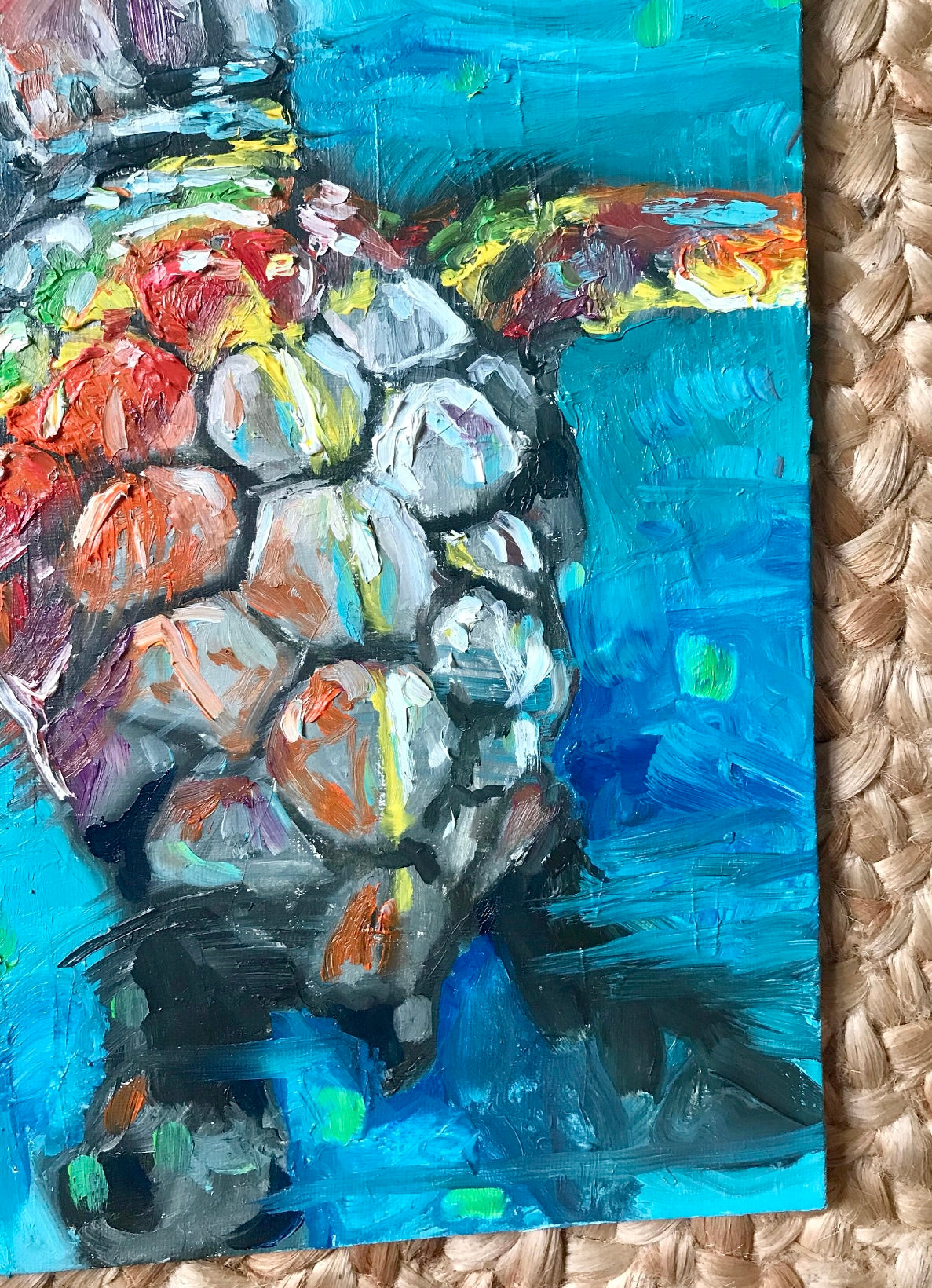 Colorful dive turtle