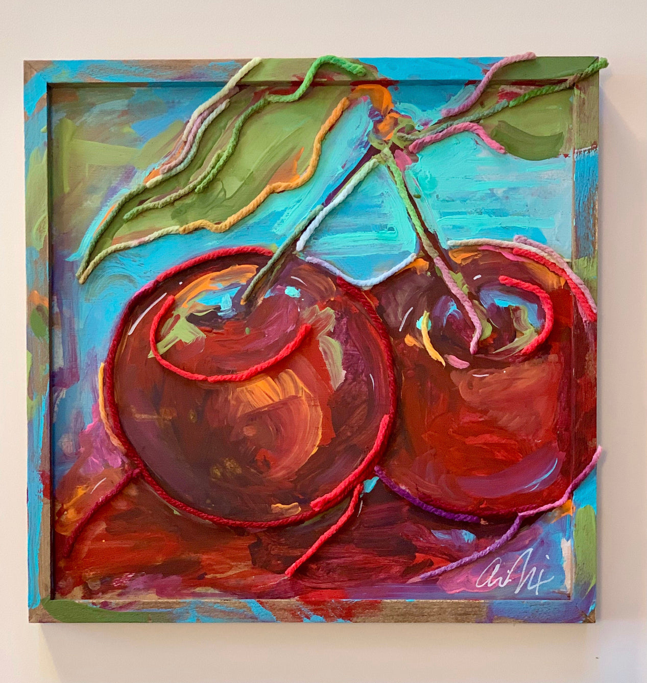 “Cherry mixed” media painting