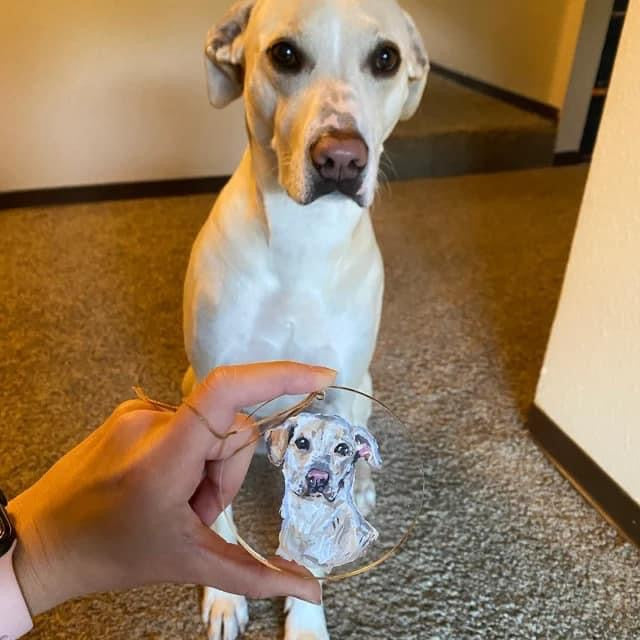 Custom “Pet Ornament” on crystal clear acrylic