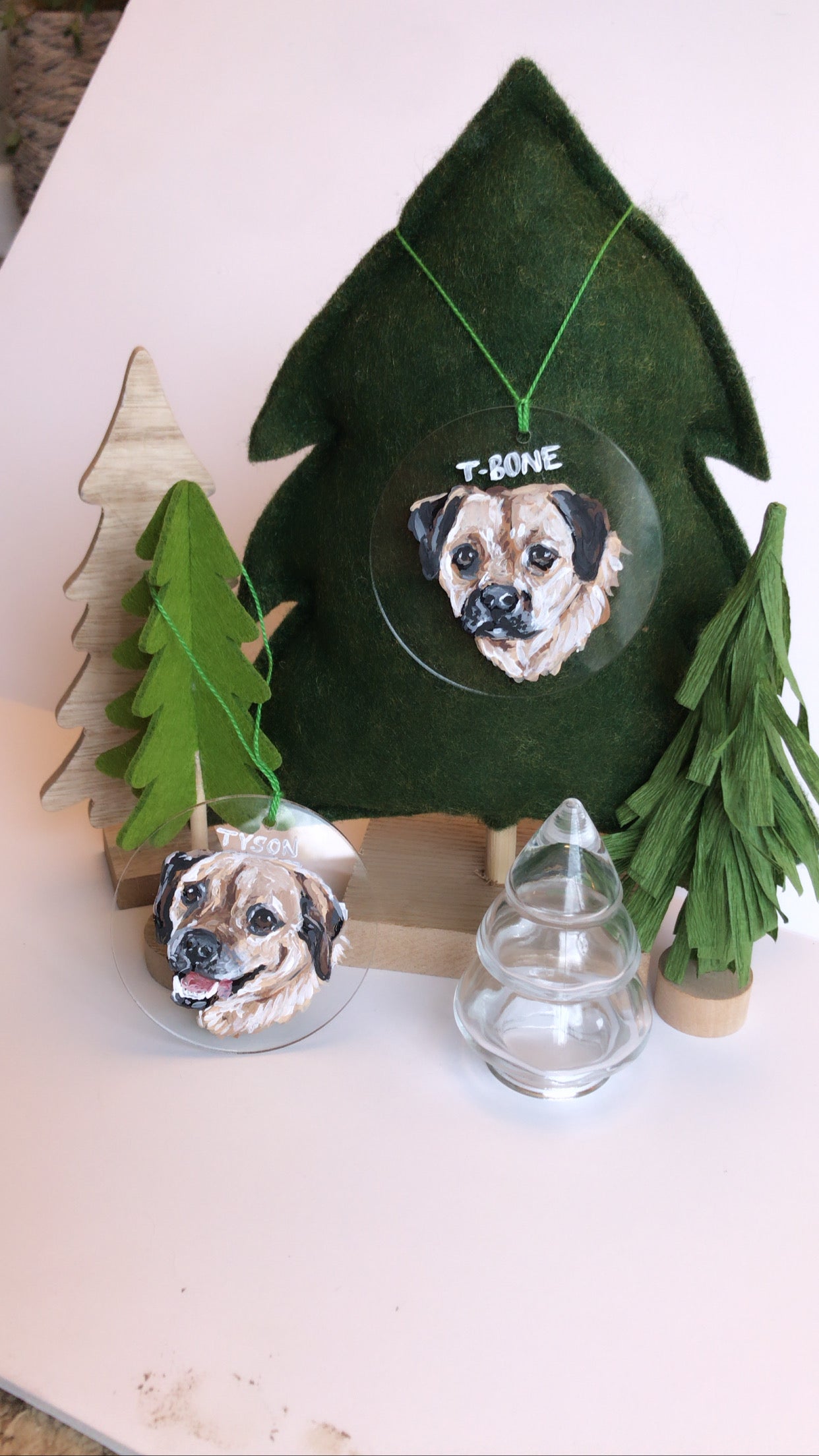 Custom “Pet Ornament” on crystal clear acrylic