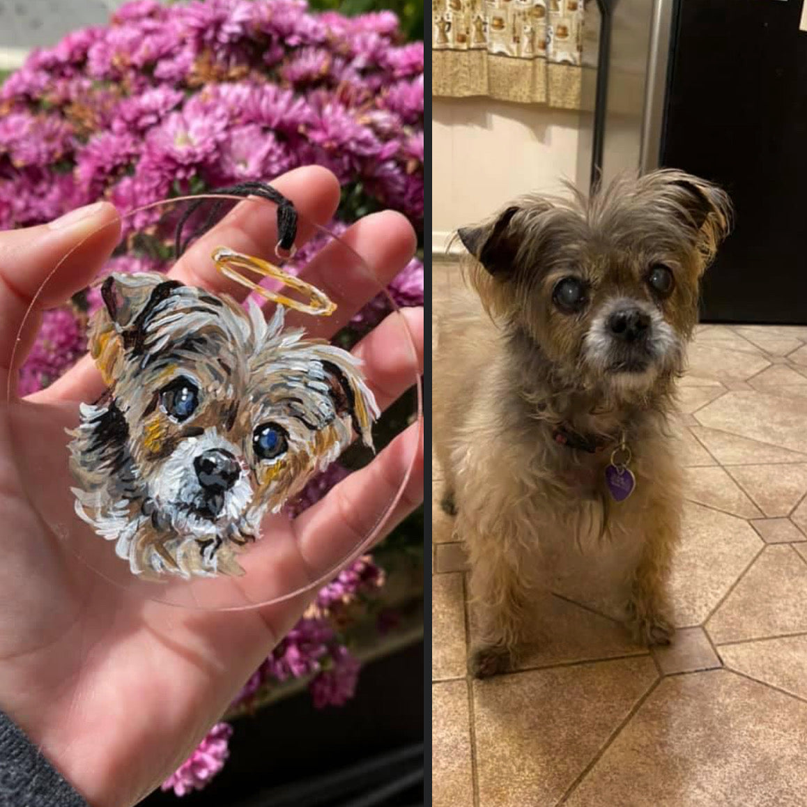Custom “Pet Ornament” on crystal clear acrylic
