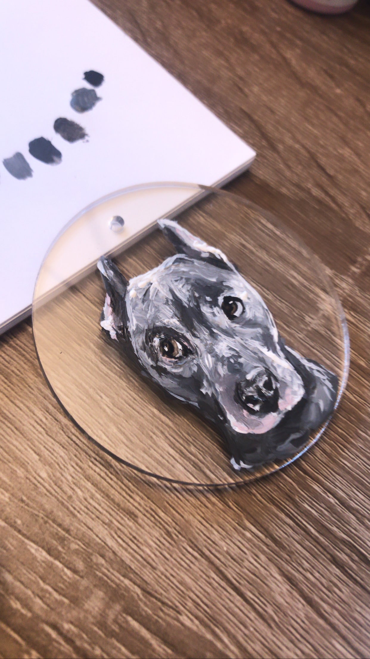 Custom “Pet Ornament” on crystal clear acrylic