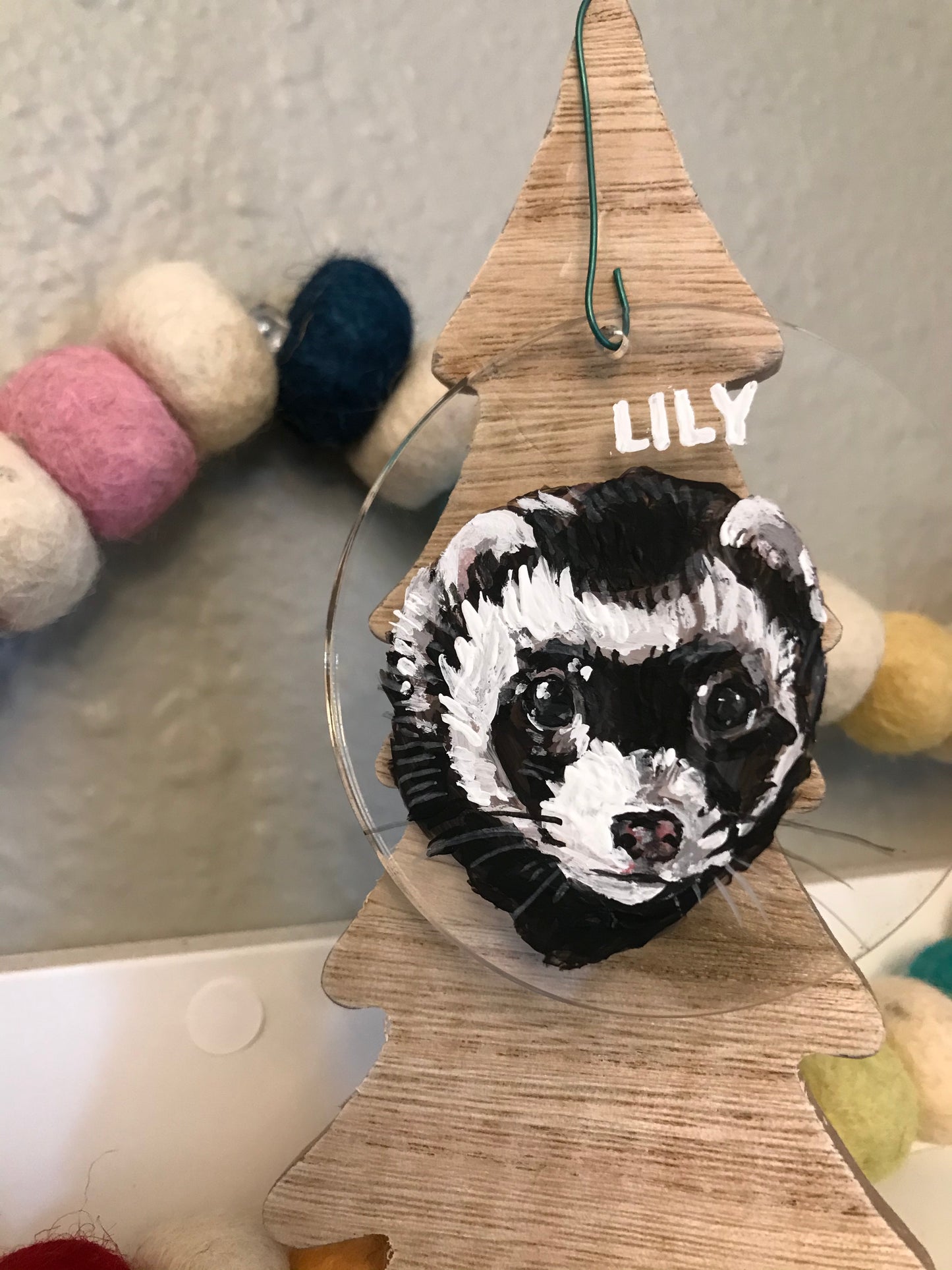 Custom “Pet Ornament” on crystal clear acrylic