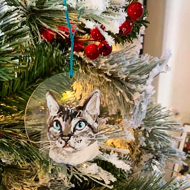 Custom “Pet Ornament” on crystal clear acrylic