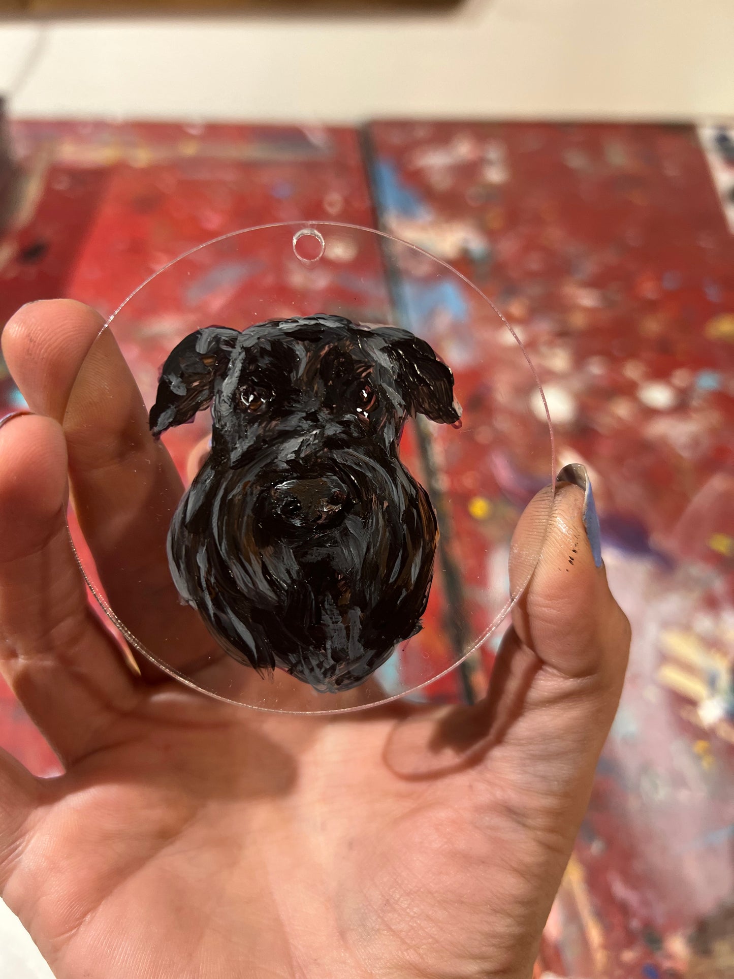 Custom “Pet Ornament” on crystal clear acrylic