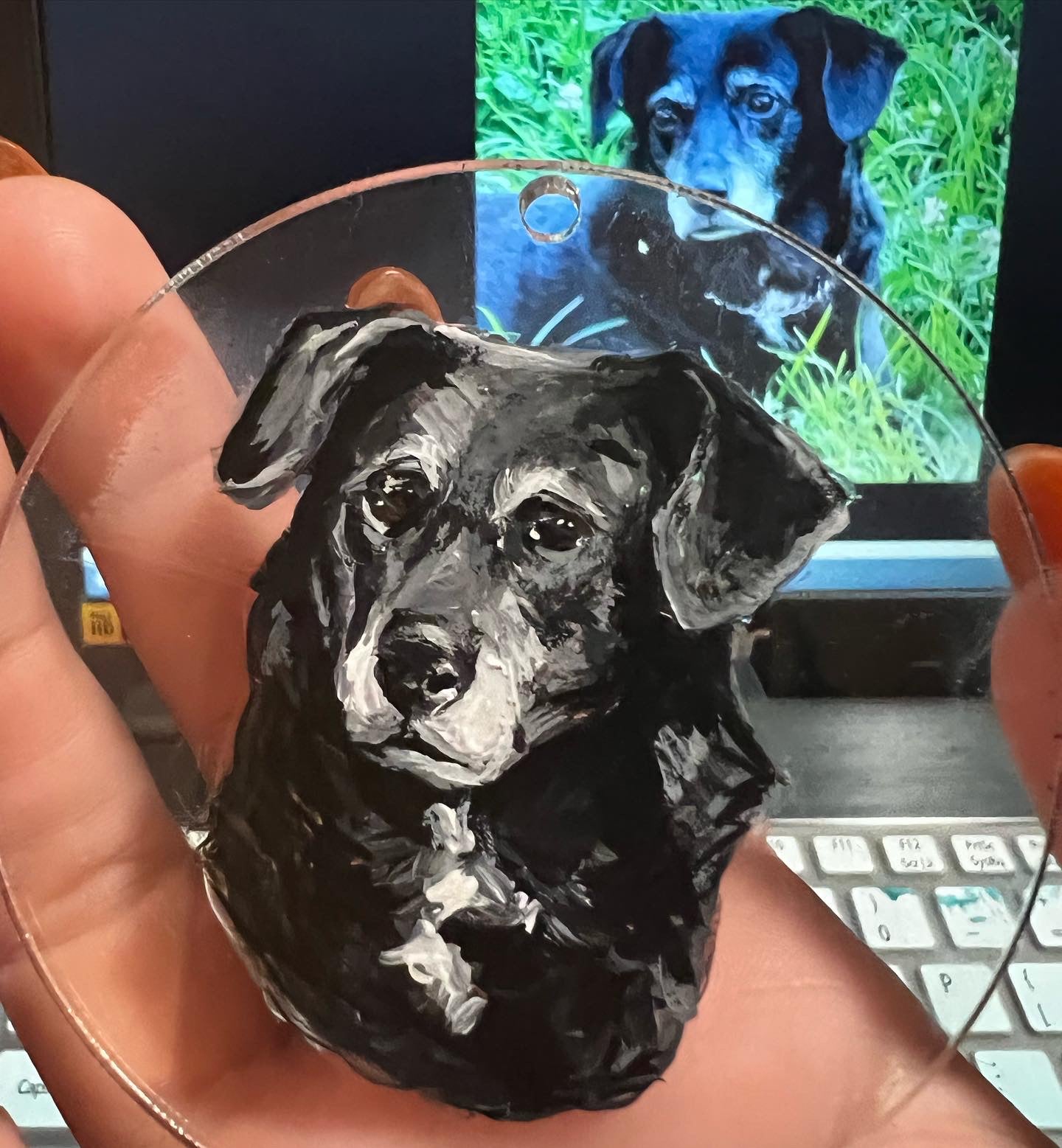 Custom “Pet Ornament” on crystal clear acrylic