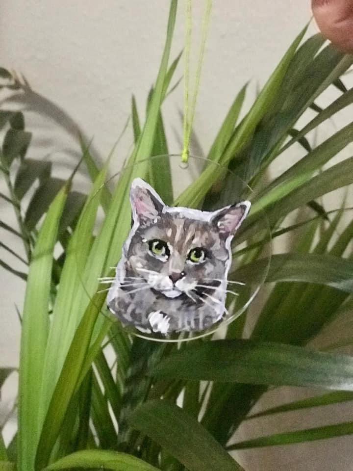 Custom “Pet Ornament” on crystal clear acrylic