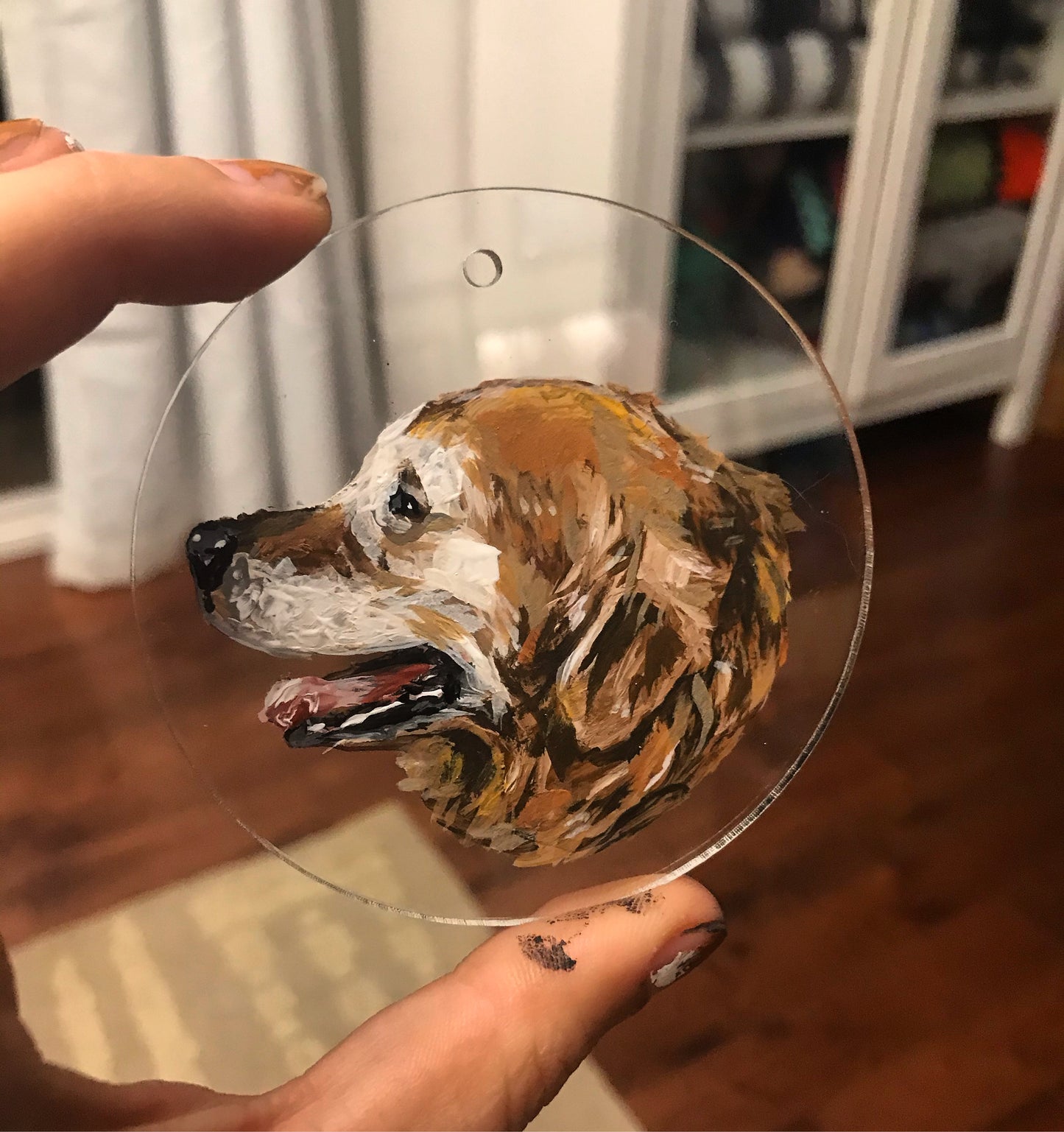 Custom “Pet Ornament” on crystal clear acrylic
