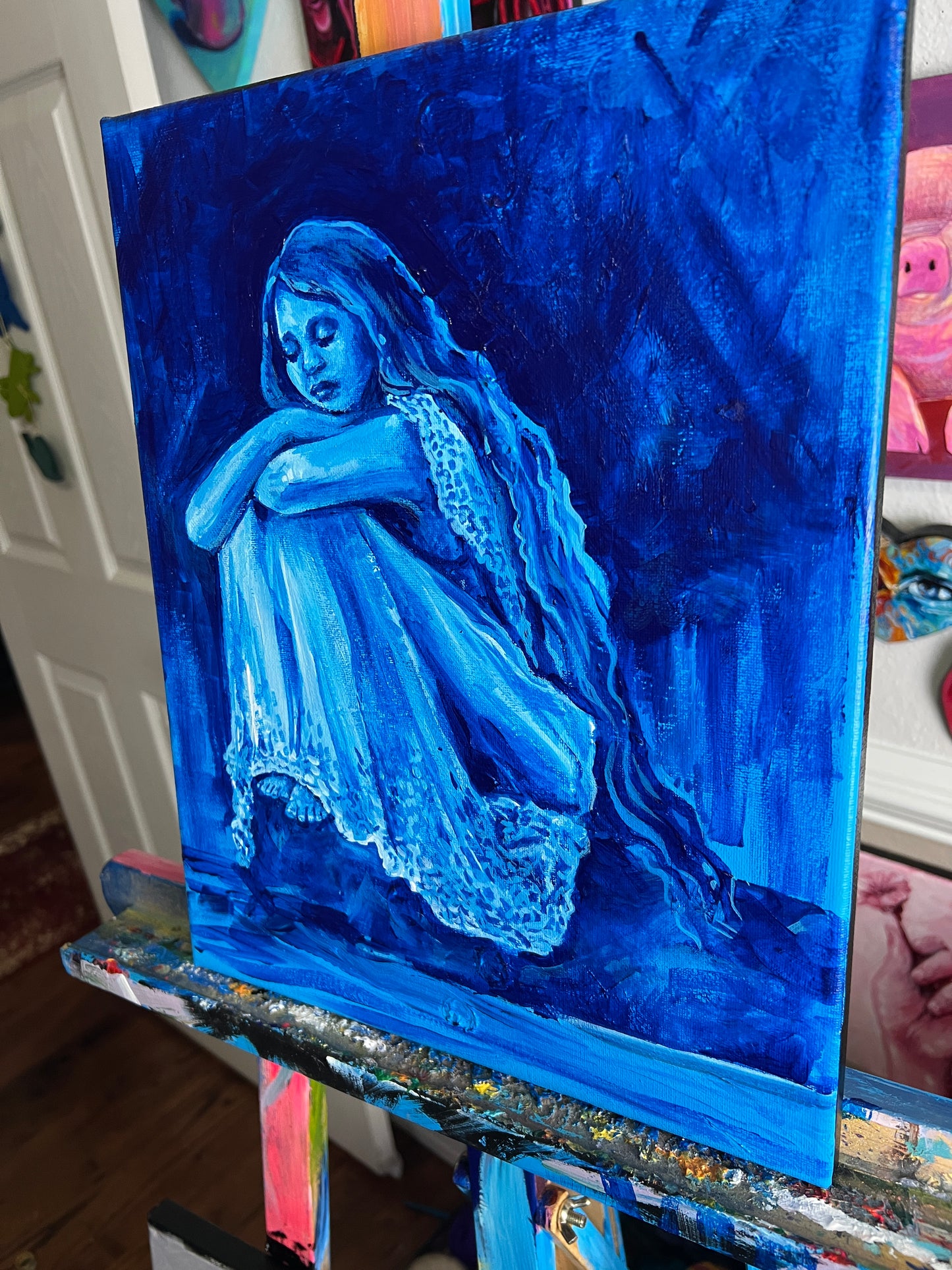 Blue on Melancholy Rock painting