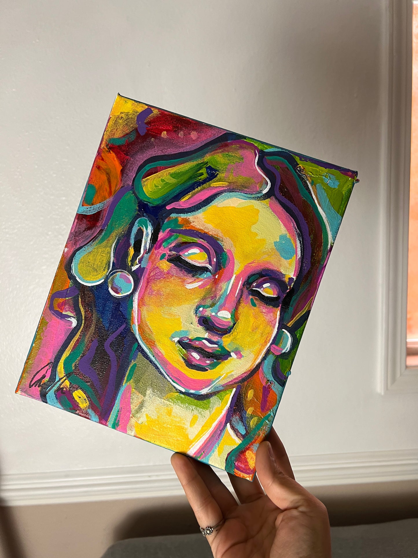 Magenta Lisa Painting