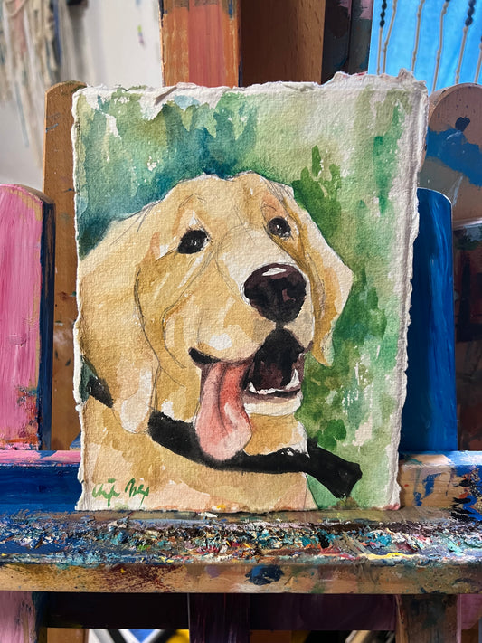 Watercolor dog painting