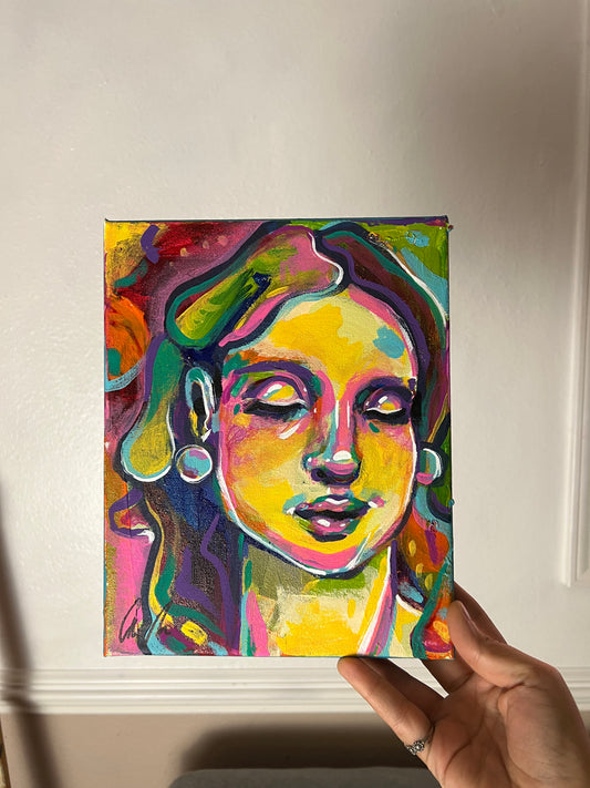Magenta Lisa Painting