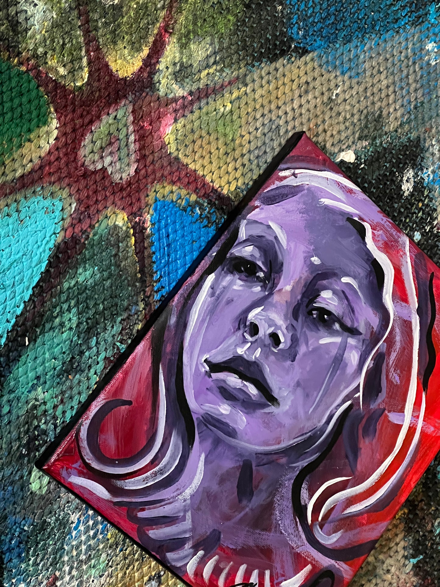 Purple portrait of a woman