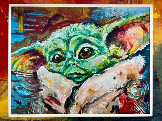 Baby YodaGrogu Art Print