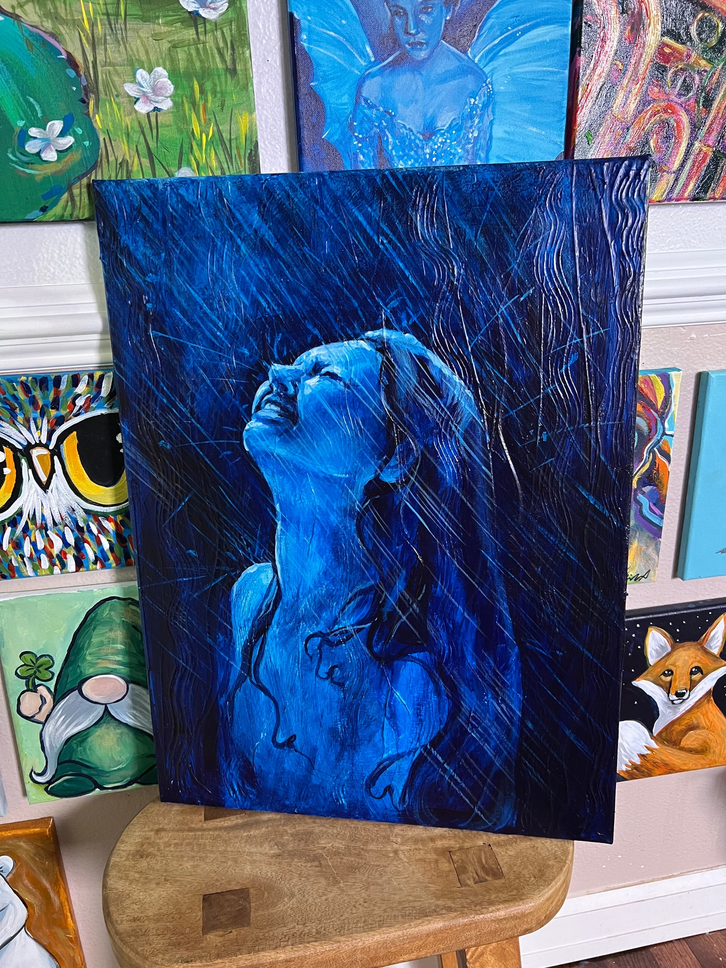 Blue Rain original painting