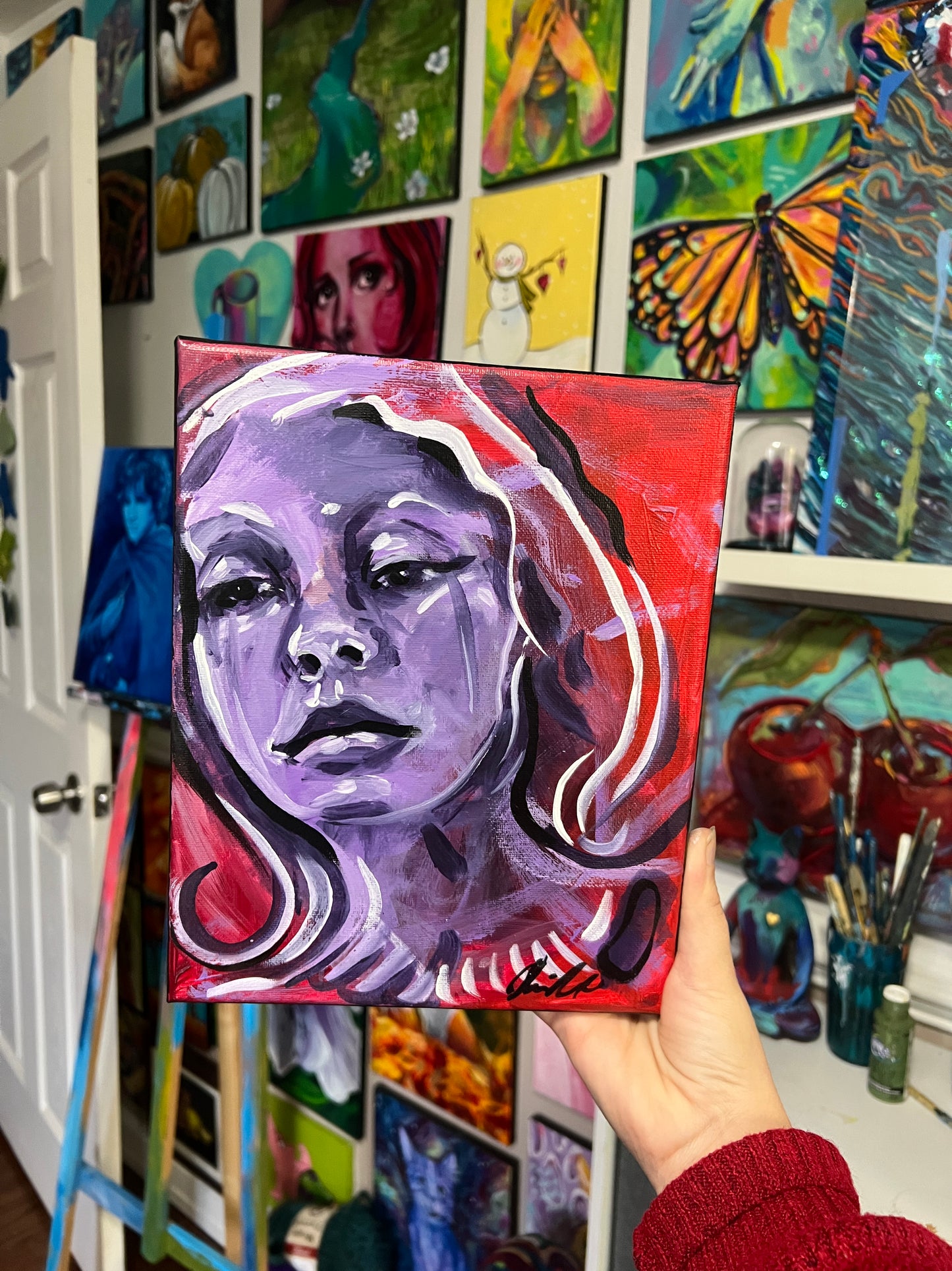 Purple portrait of a woman