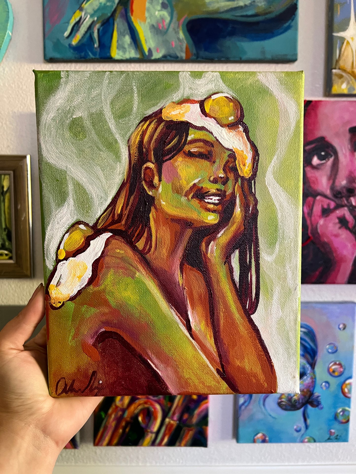Fried acrylic painting