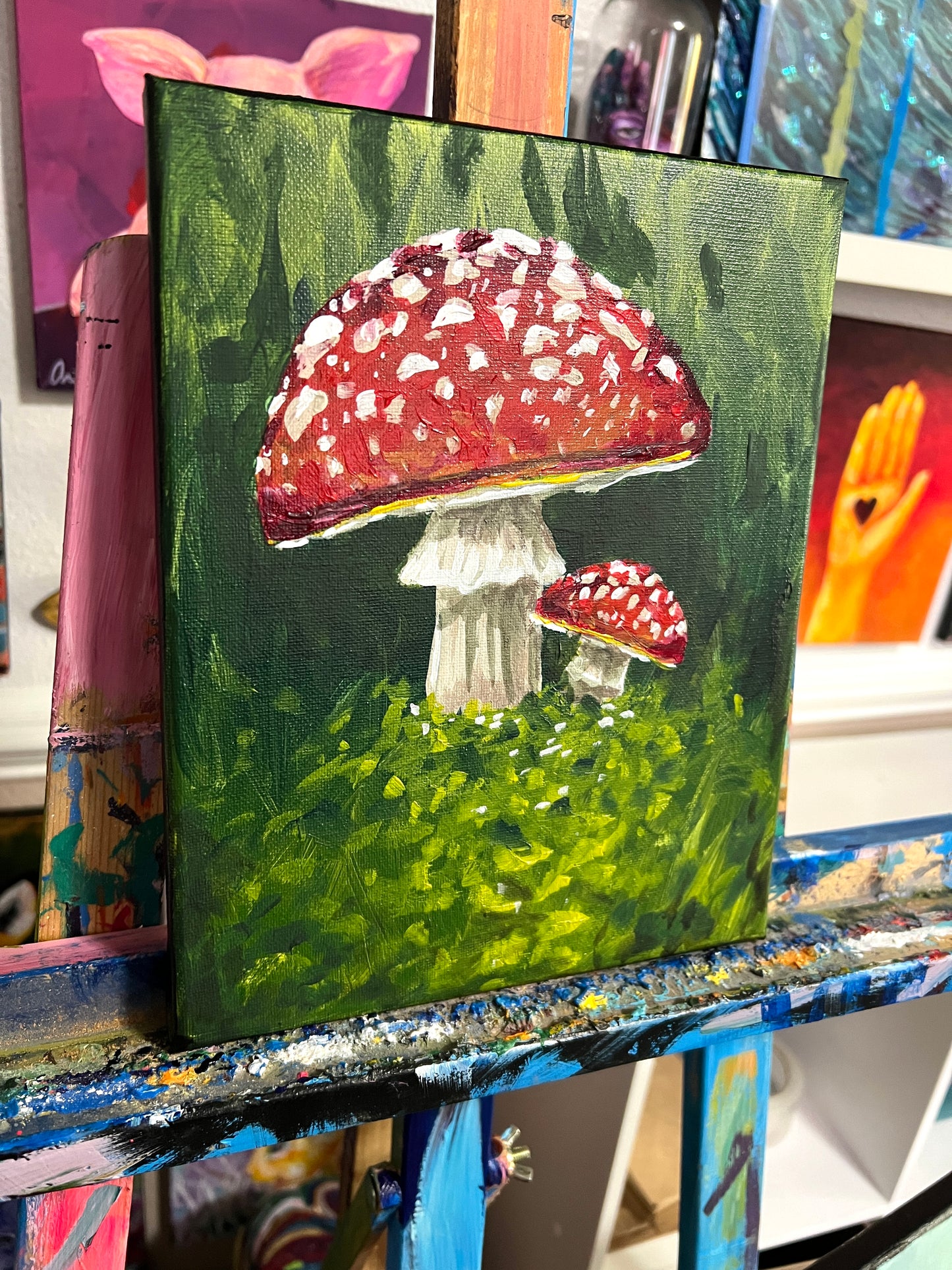 Red Mushroom Painting
