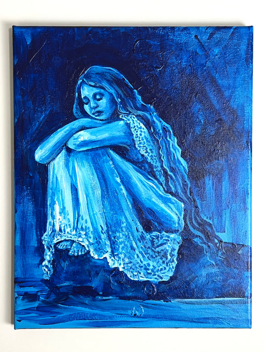 Blue on Melancholy Rock painting