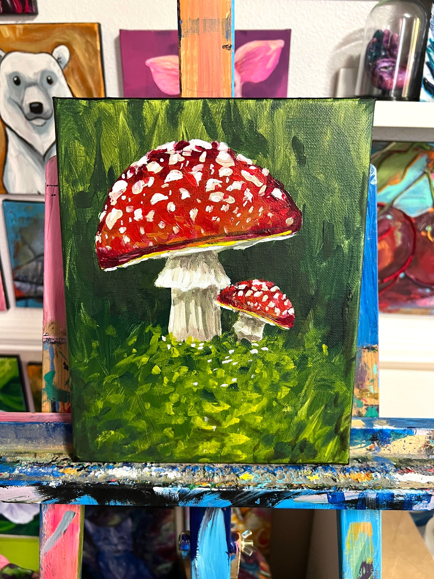 Red Mushroom Painting