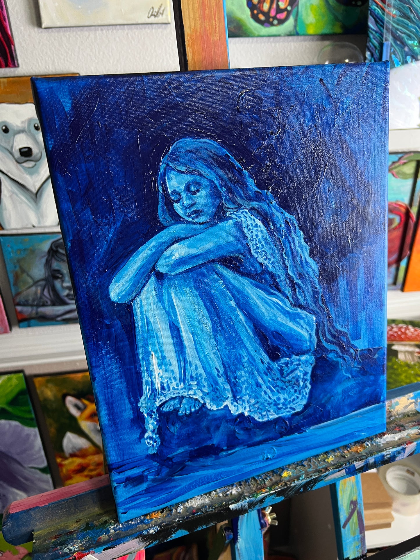 Blue on Melancholy Rock painting