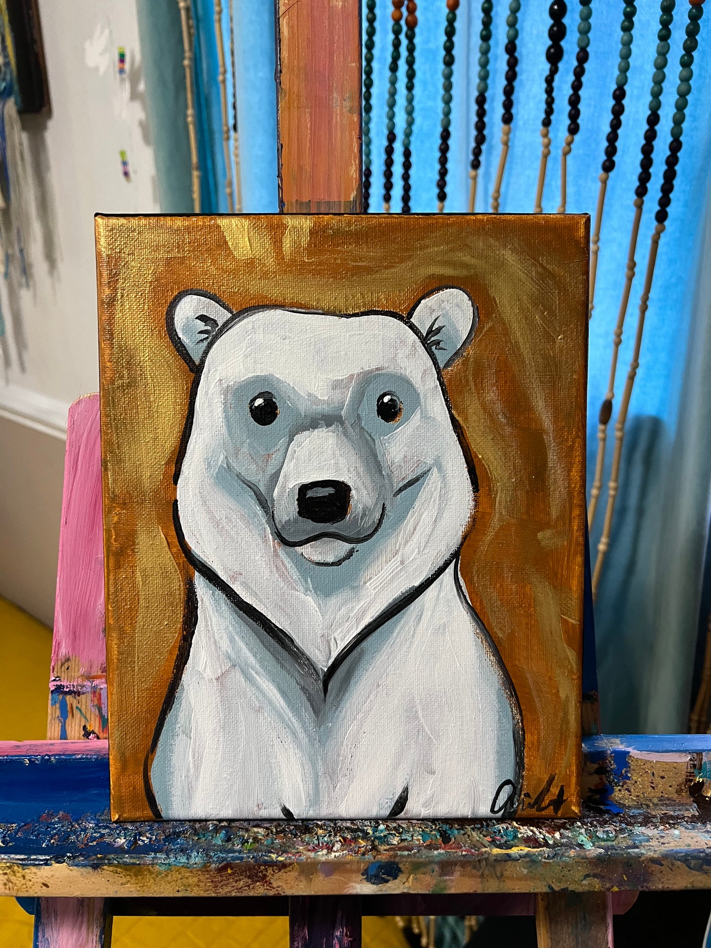Golden polar bear