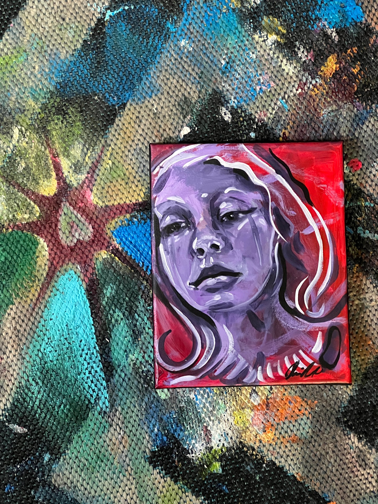 Purple portrait of a woman