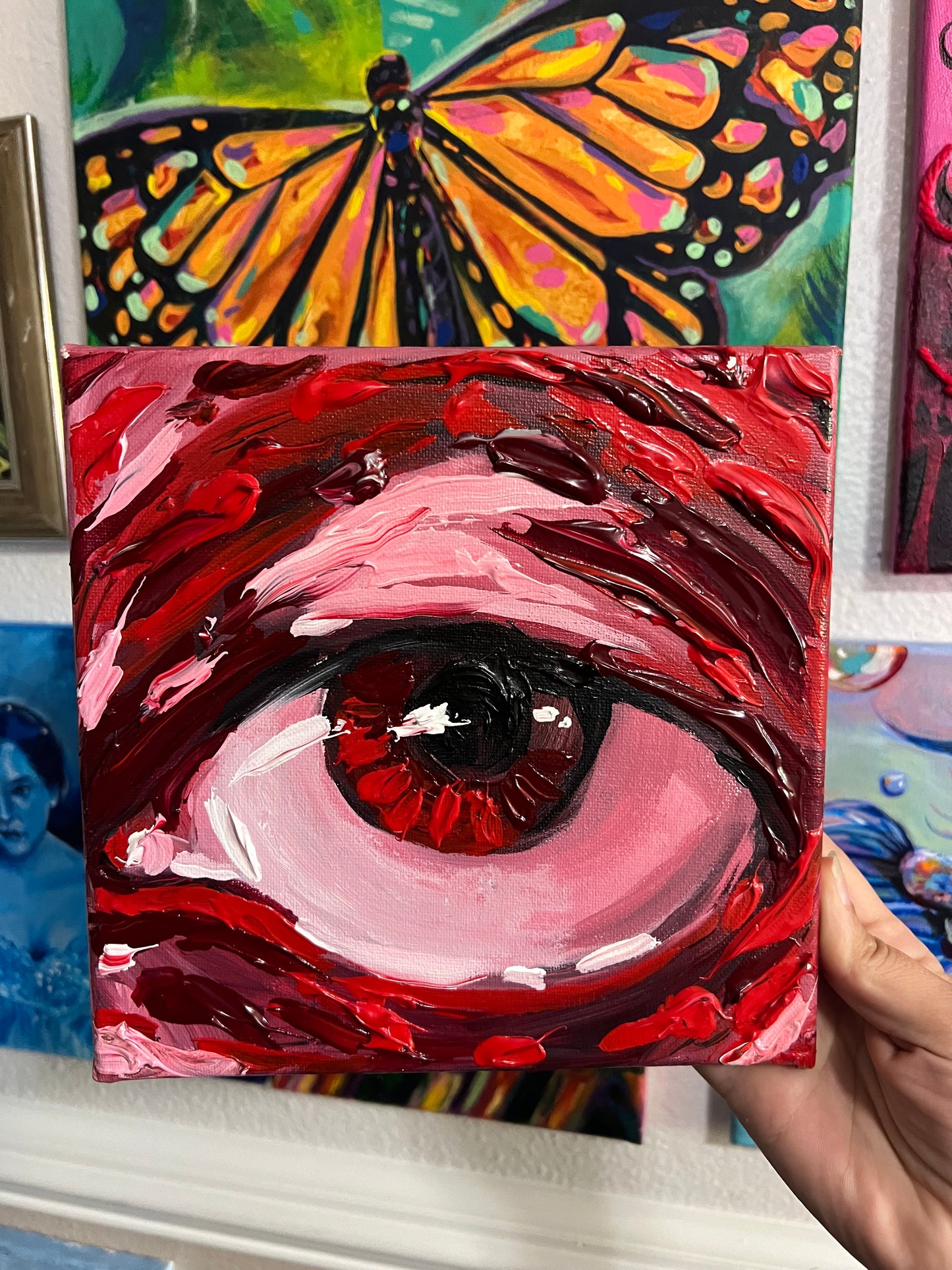 Red eye painting