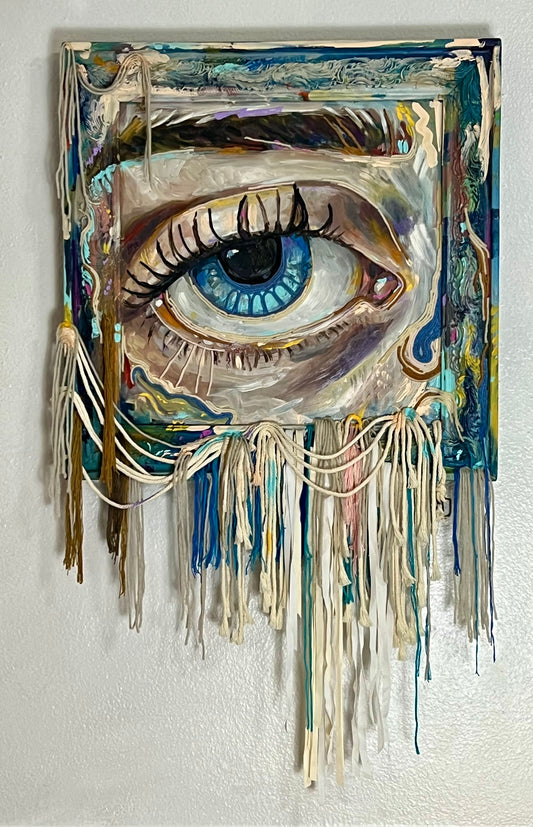 Billie Eyelash mixed media painting
